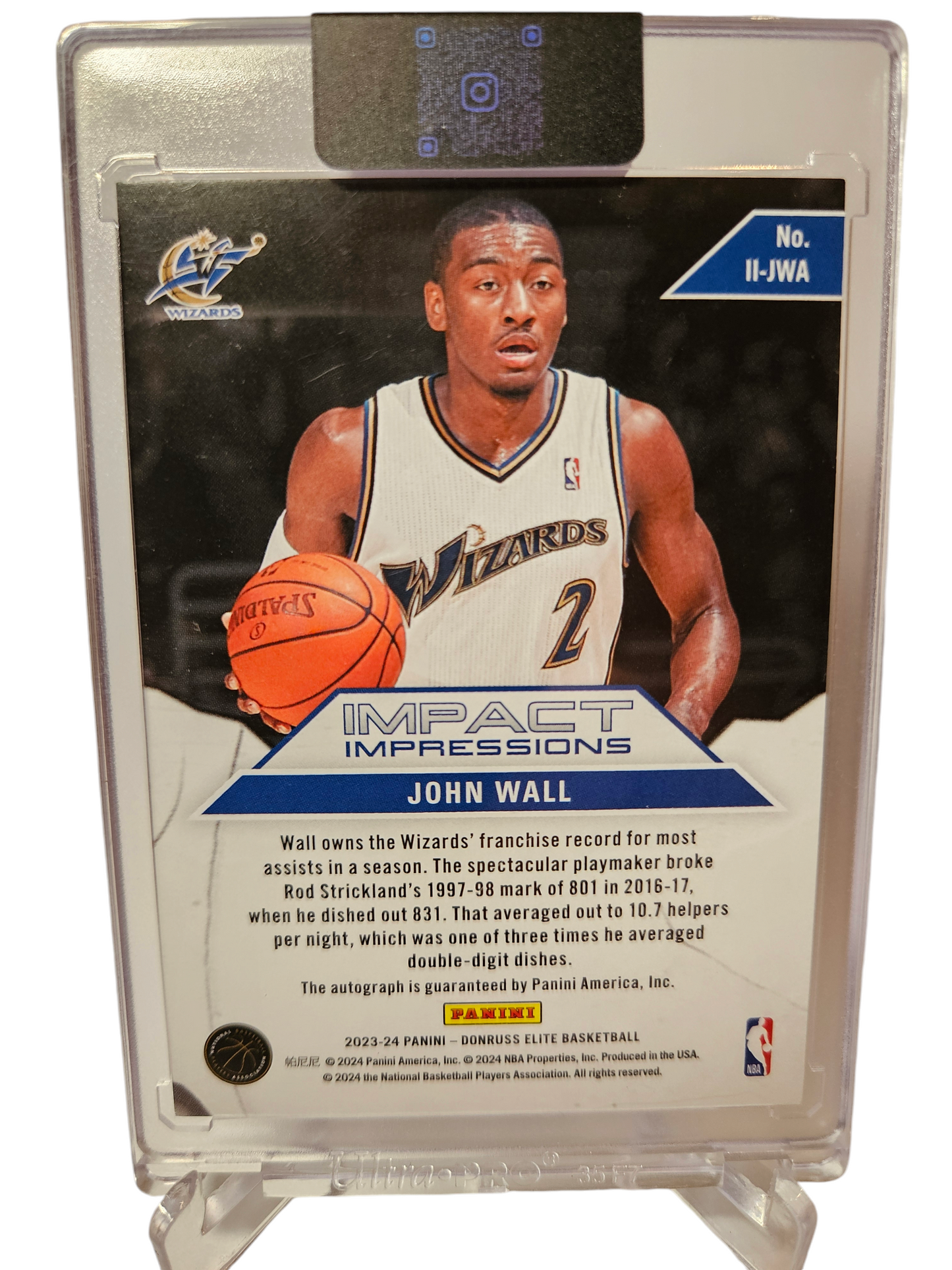 2023-24 Panini Donruss Elite #II-JWA John Wall Impact Impressions Autograph Gold 04/10