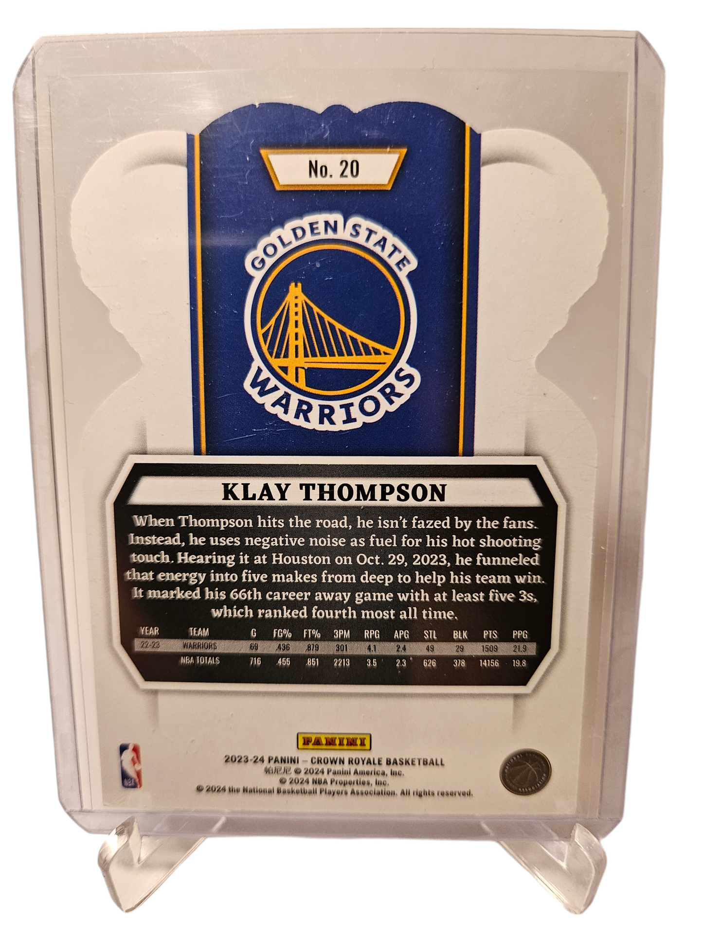 2023-24 Panini Crown Royale #20 Klay Thompson Bronze Cracked Ice Prizm