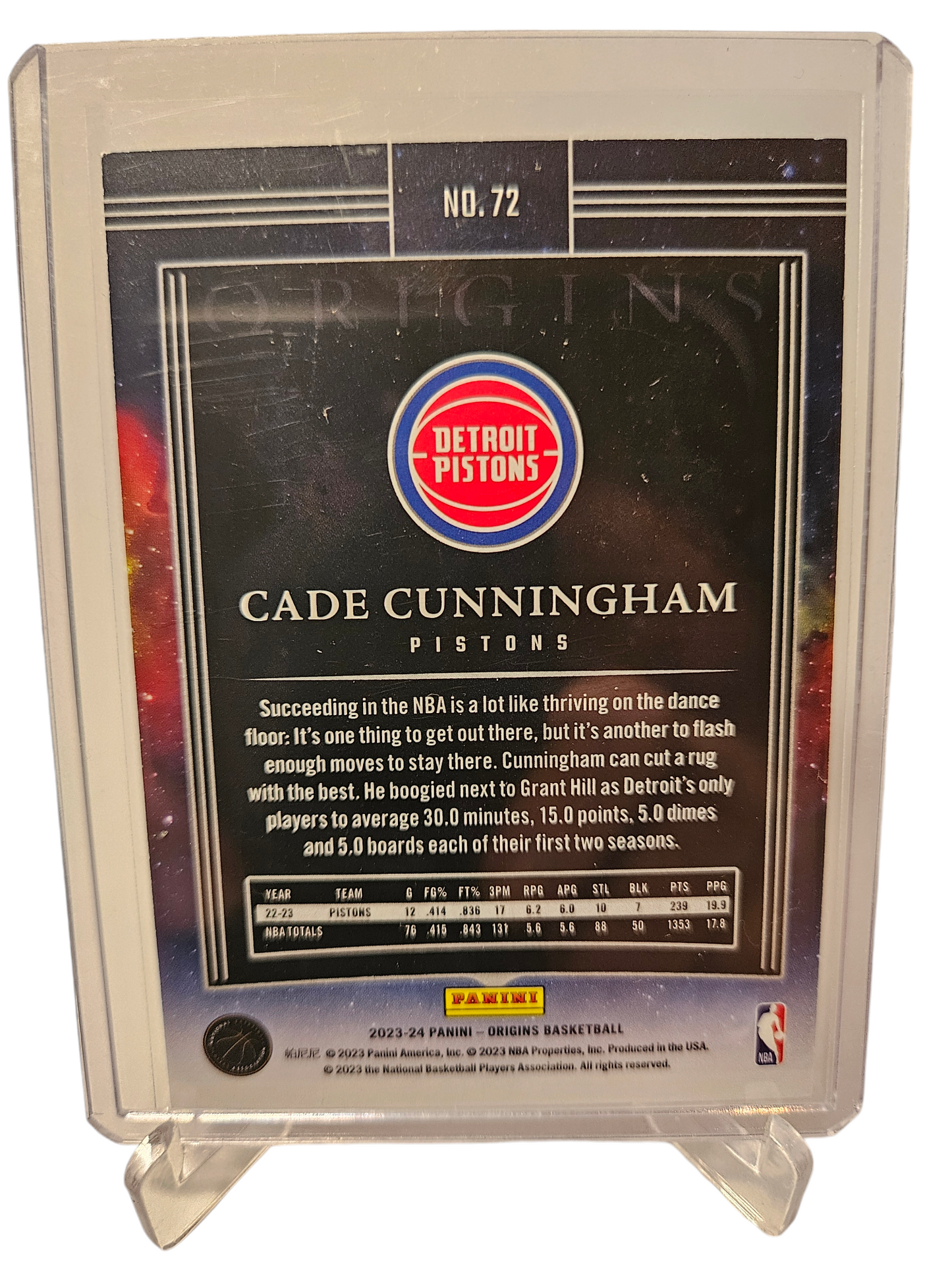 2023-24 Panini Origins #72 Cade Cunningham Orange 74/75