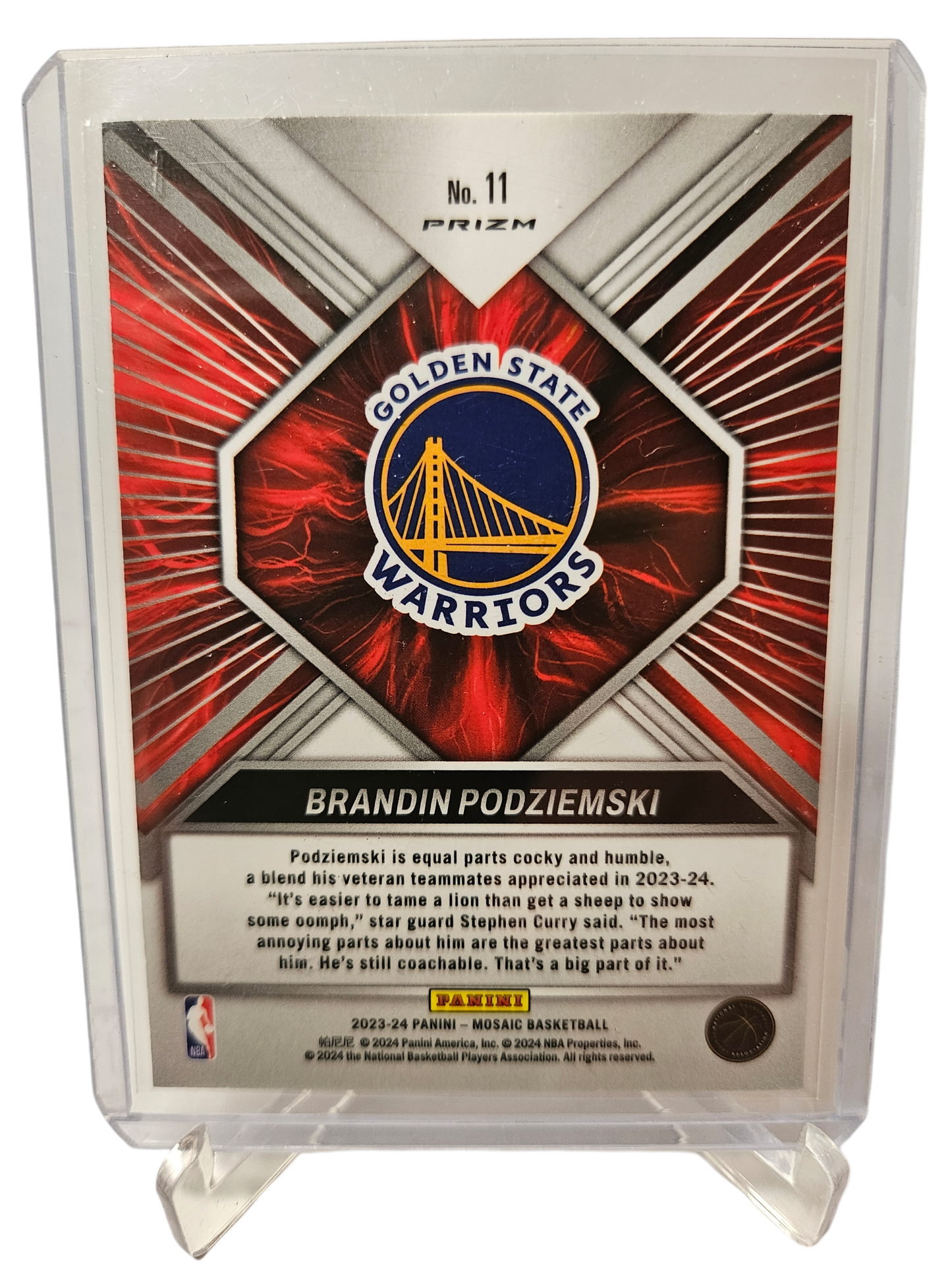 2023-24 Panini Mosaic #11 Brandin Podziemski Rookie Card Overdrive Mosaic Prizm SP