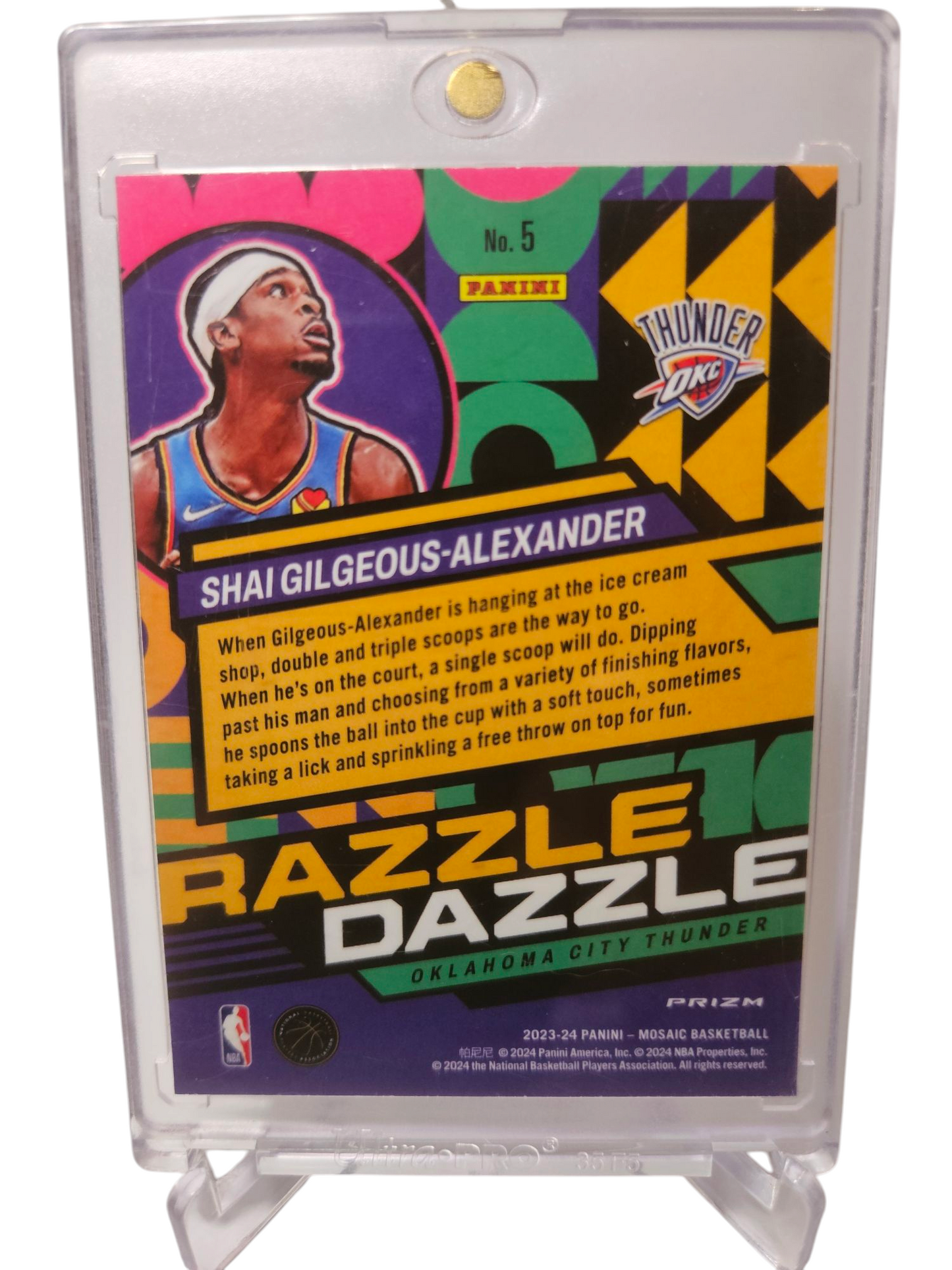 2023-24 Panini Mosaic #5 Shai Gilgeous-Alexander Razzle Dazzle SP Prizm