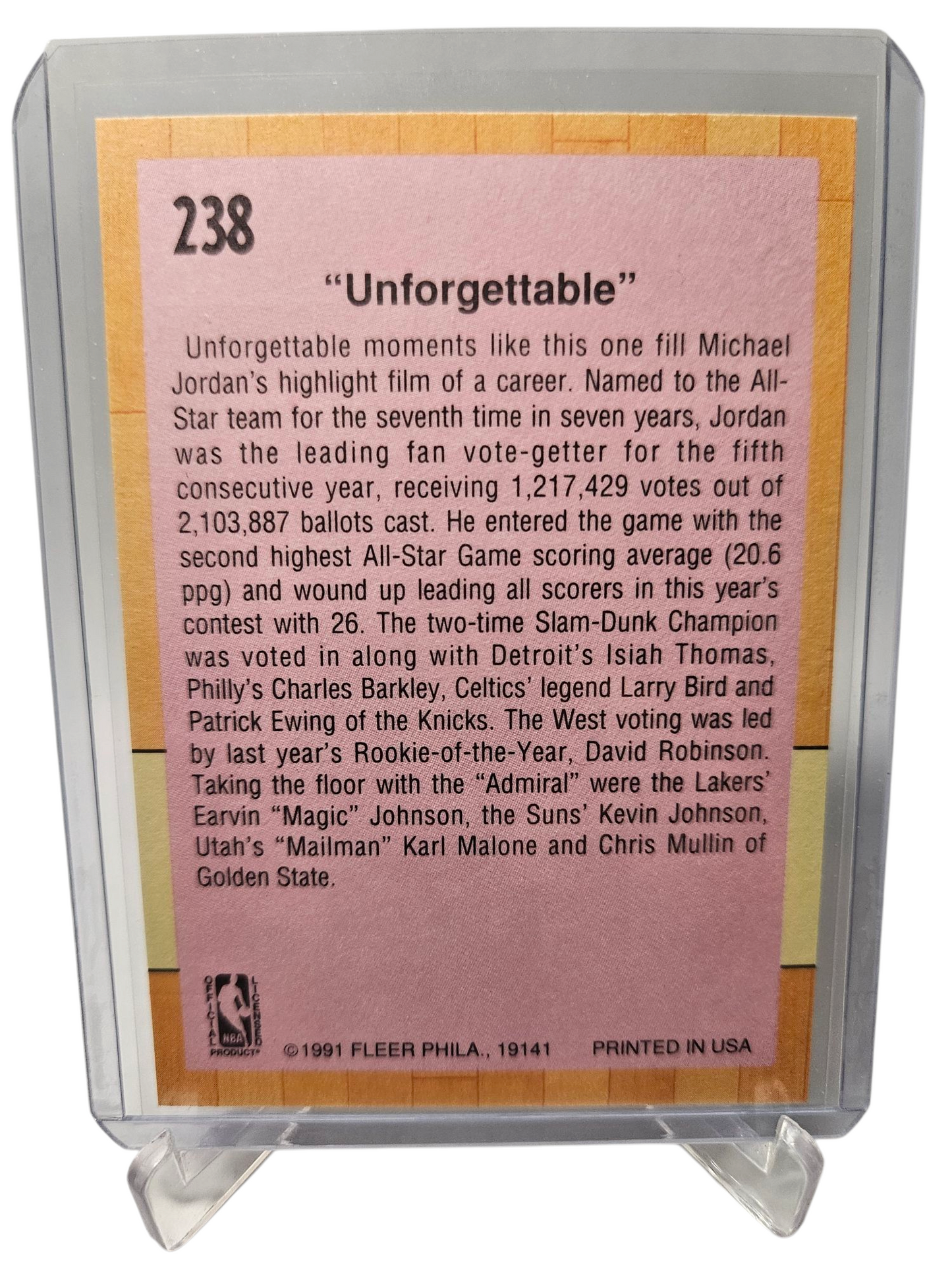 1991 Fleer #238 Michael Jordan 1991 All-Star Game Unforgettable