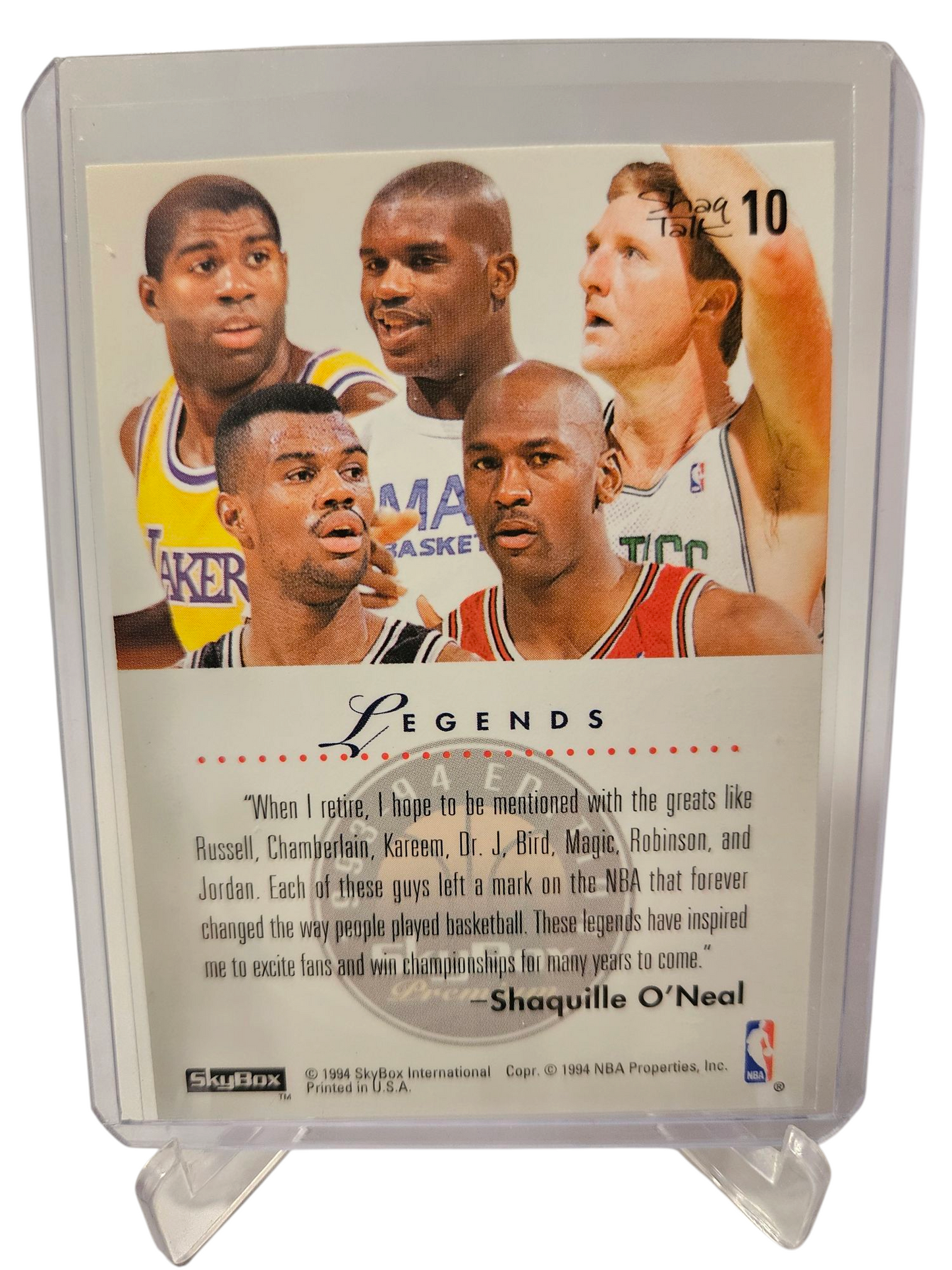 1994 Skybox #10 Shaquille O'Neal Shaq Talk Legends