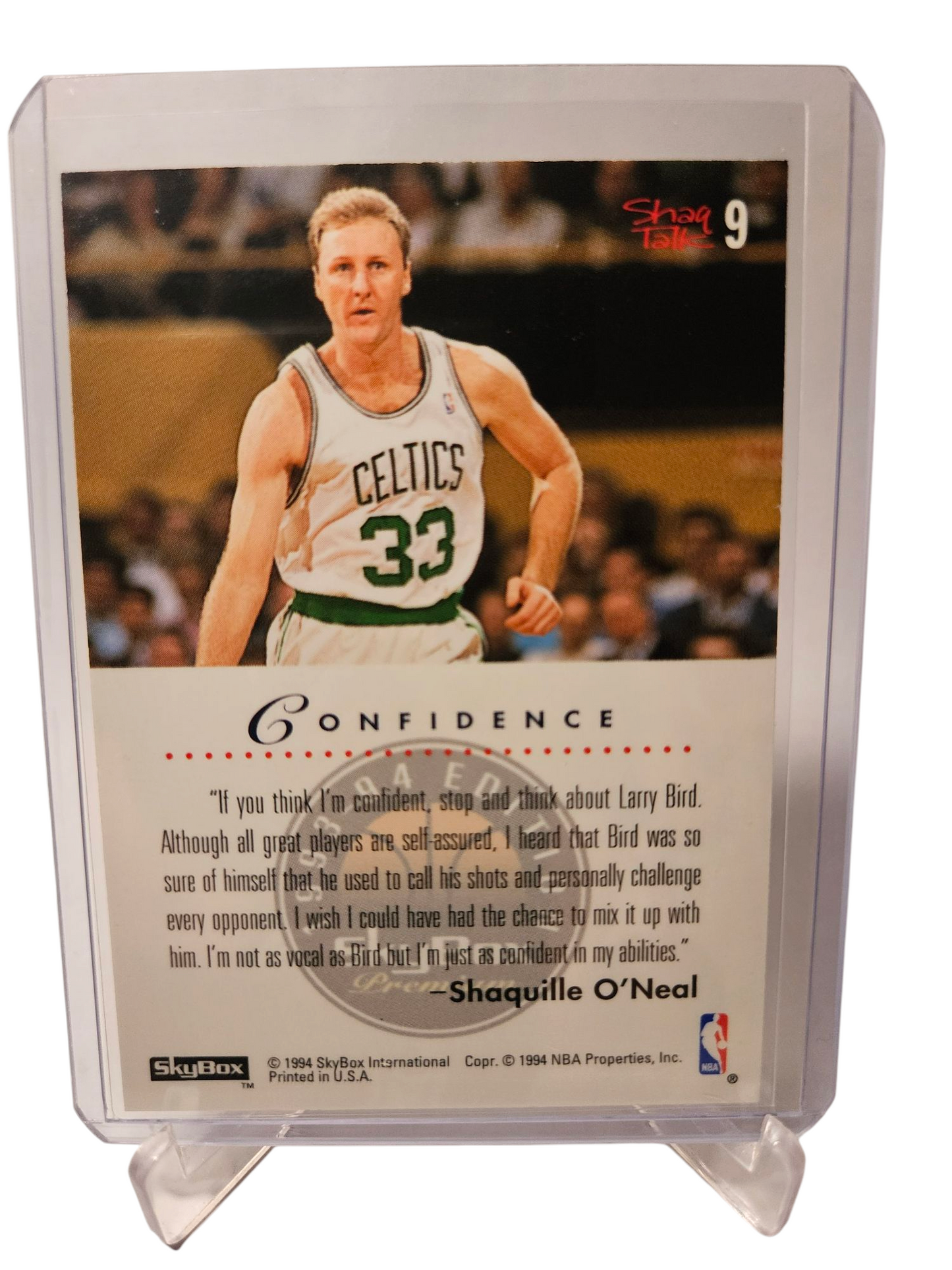 1994 Skybox #9 Shaquille O'Neal Shaq Talk Confidence