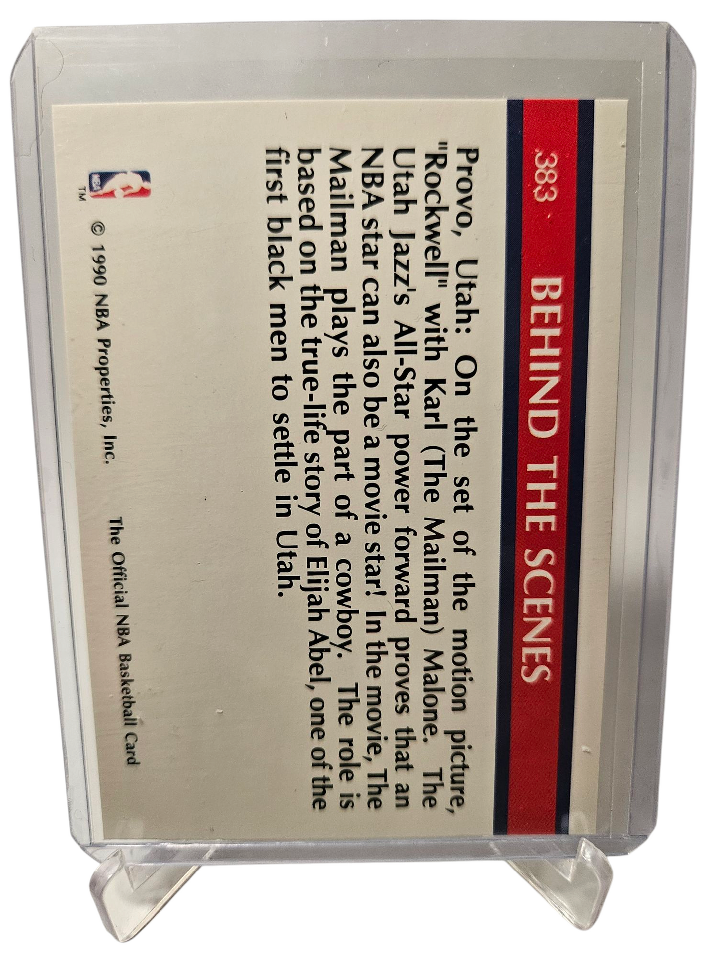 1990 Hoops #383 Karl Malone Lights Carmera NBA Action