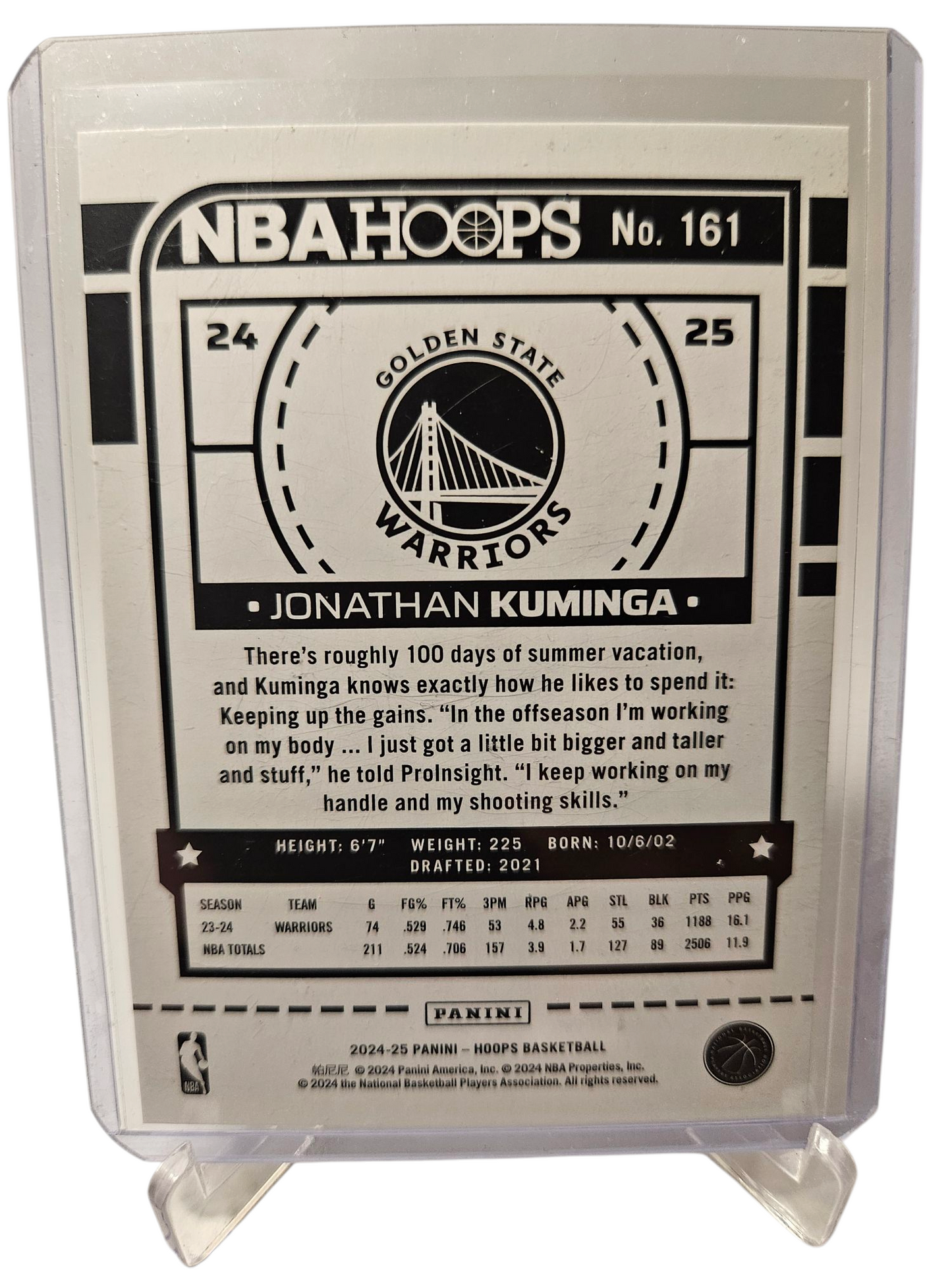 2024-25 Panini Hoops #161 Jonathan Kuminga Silver Holo