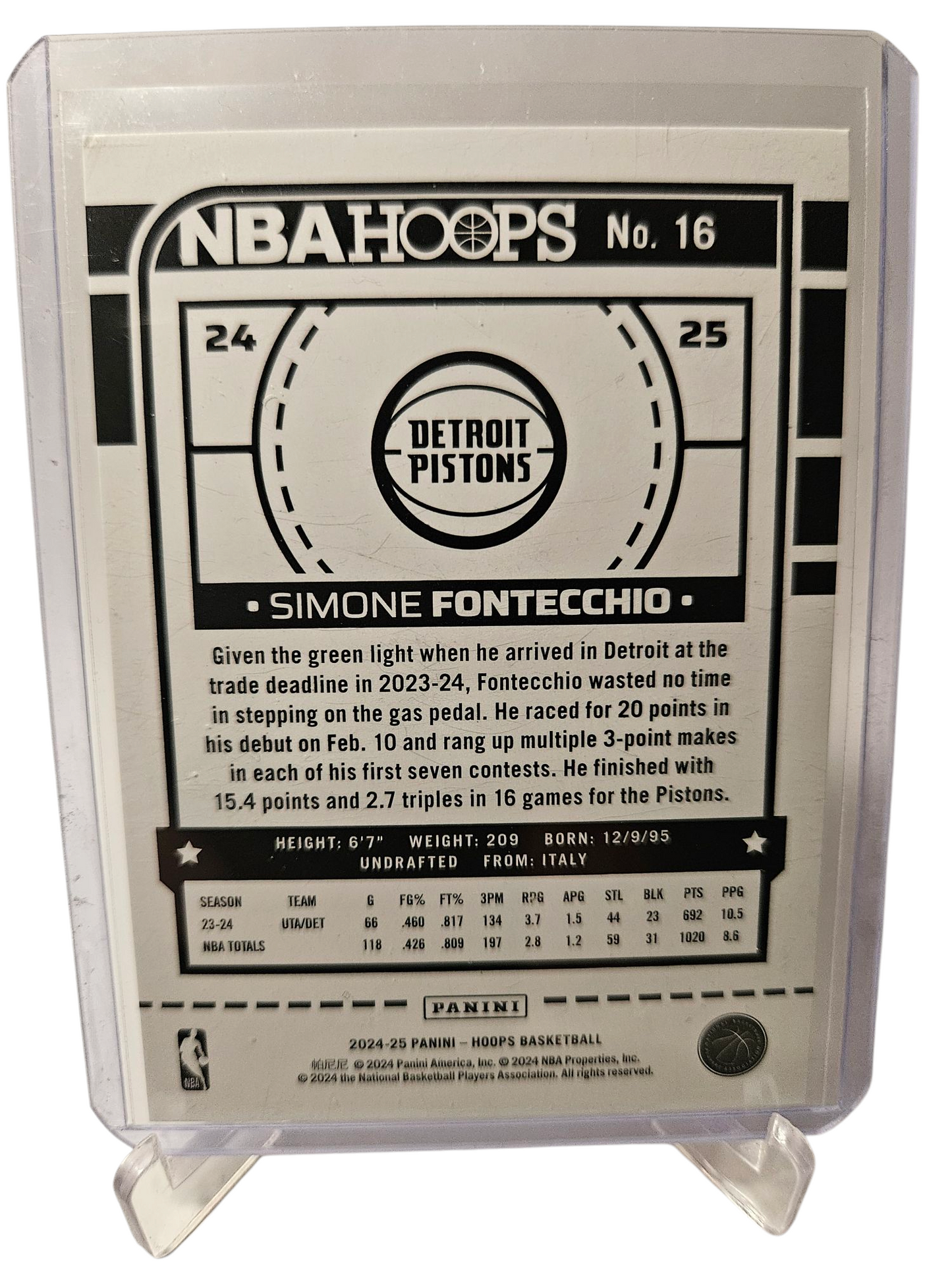 2024-25 Panini Hoops #16 Simone Fontecchio Orange Holo 005/149