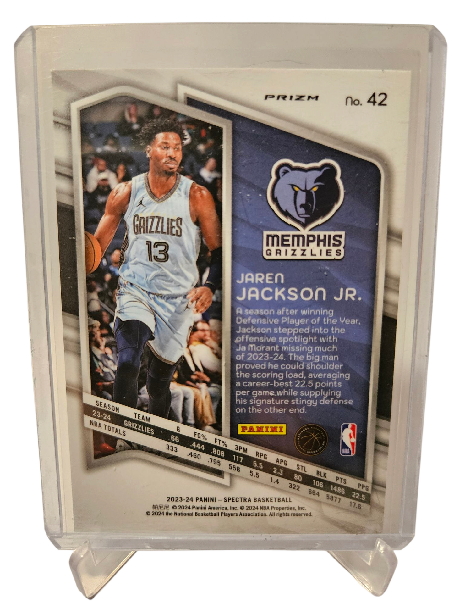 2023-24 Panini Spectra #42 Jaren Jackson JR Hyper Prizm