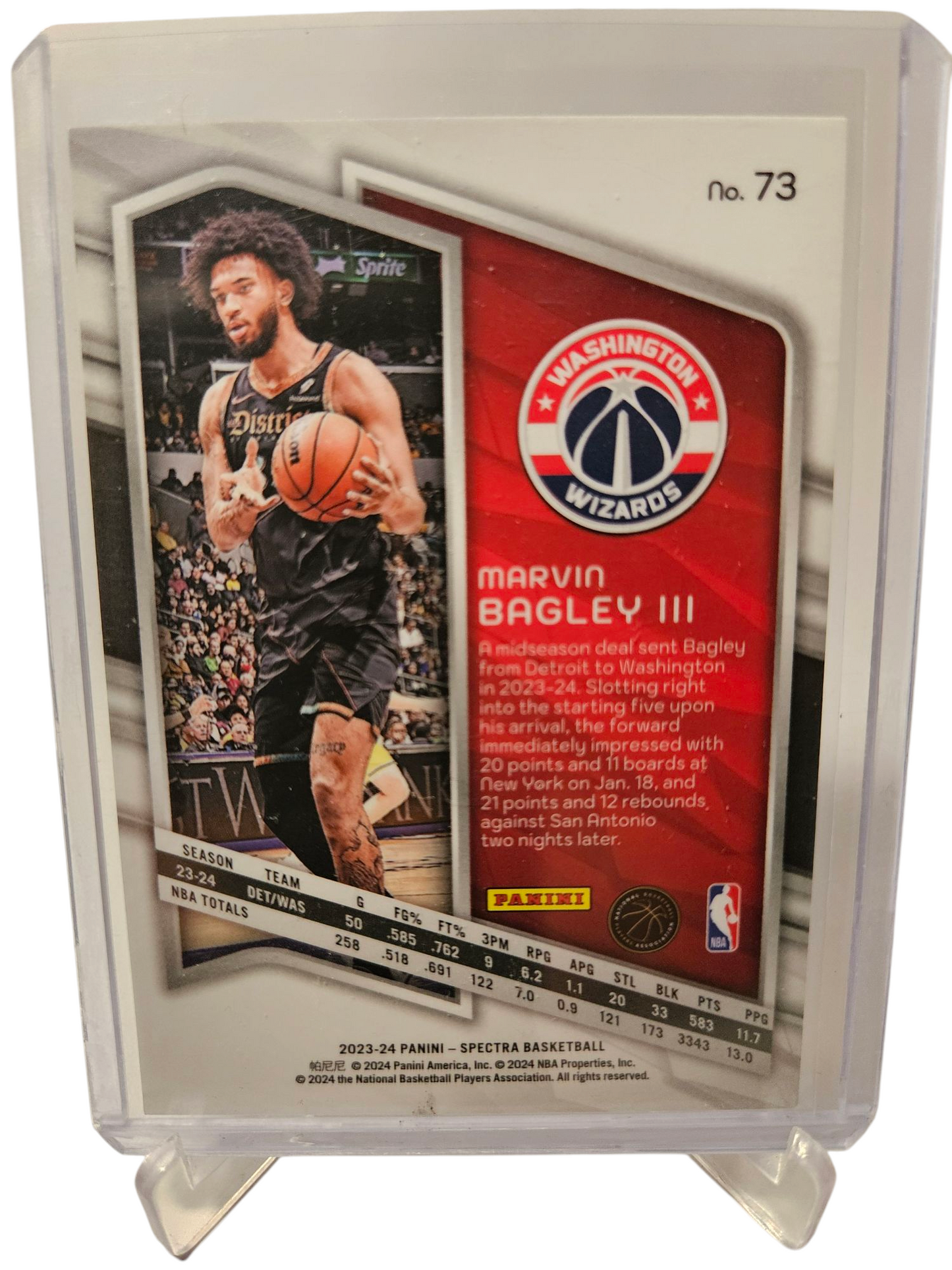 2023-24 Panini Spectra #73 Marvin Bagley III