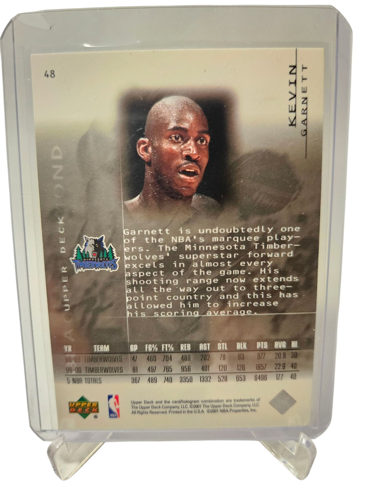 2001 Upper Deck #48 Kevin Garnett Black Diamond