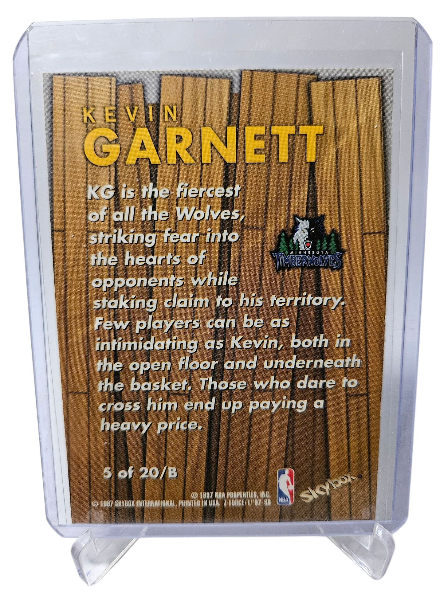 1997 Skybox #5 of 20/B Kevin Garnett Z Force Boss