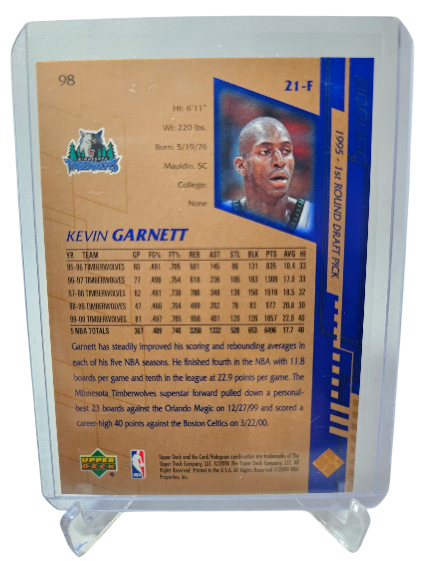 2000 Upper Deck #98 Kevin Garnett