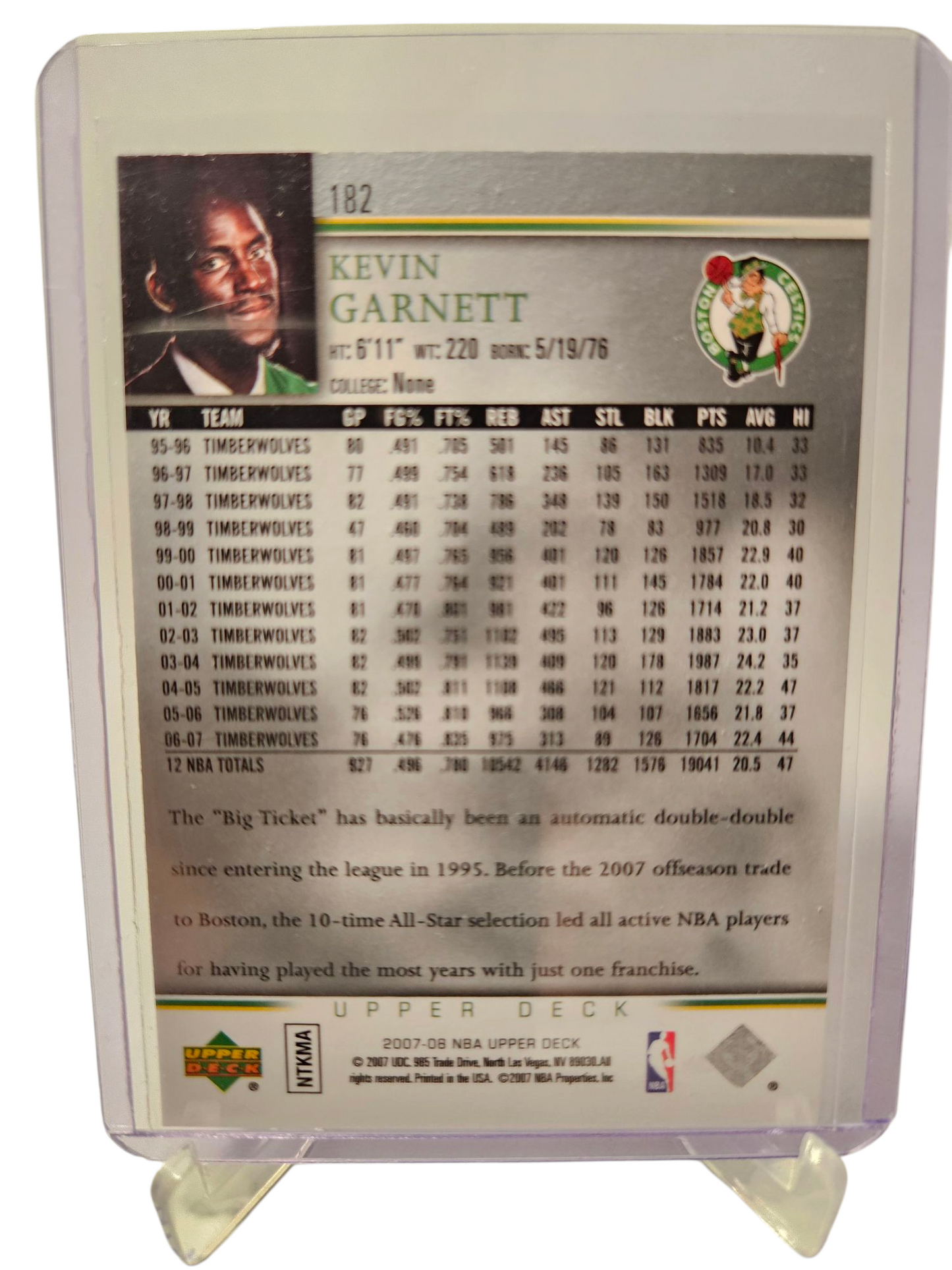2007-08 Upper Deck #182 Kevin Garnett