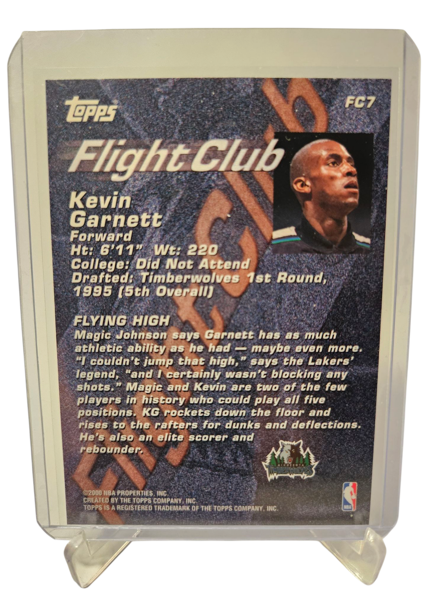 2000 Topps #FC7 Kevin Garnett Fight Club