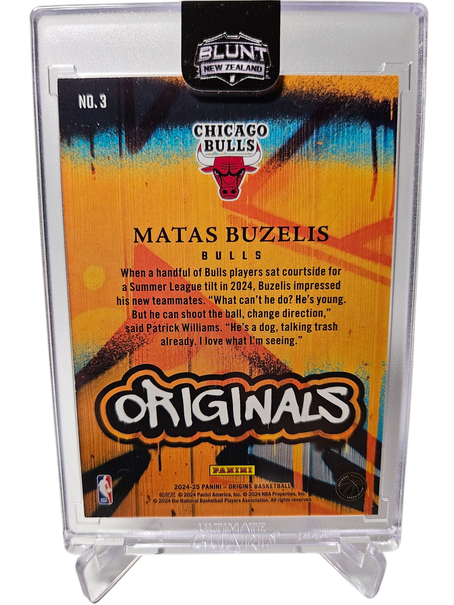 2024-25 Panini Origins #3 Matas Buzelis Rookie Card Originals Blue 19/25