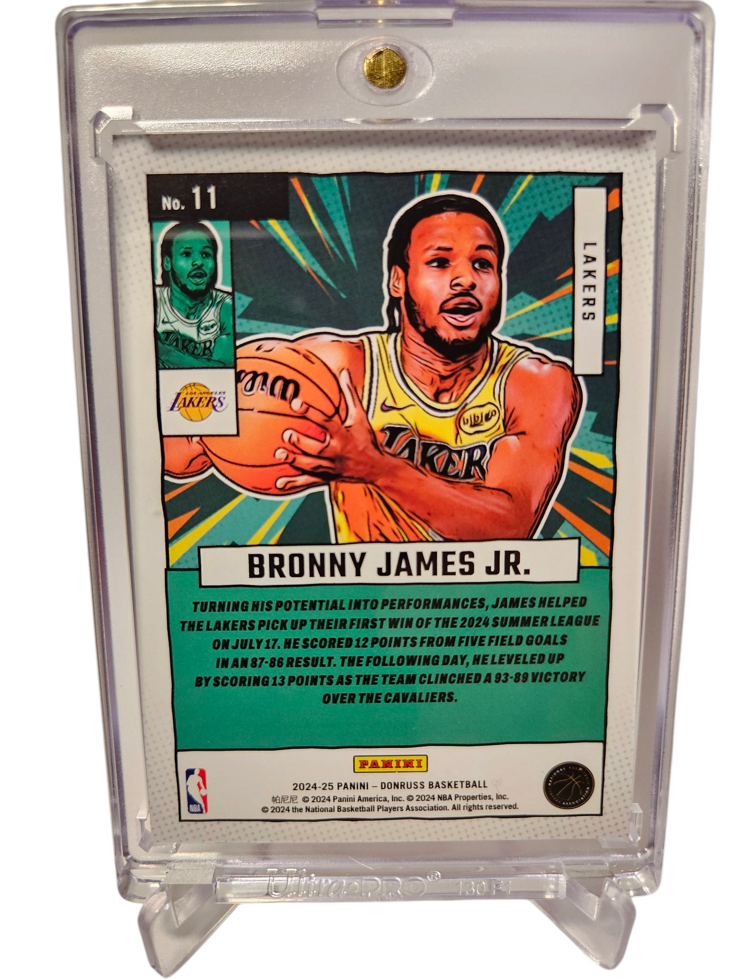 2024-25 Panini Donruss #11 Bronny James JR Rookie Card Net Marvels Blue 56/99