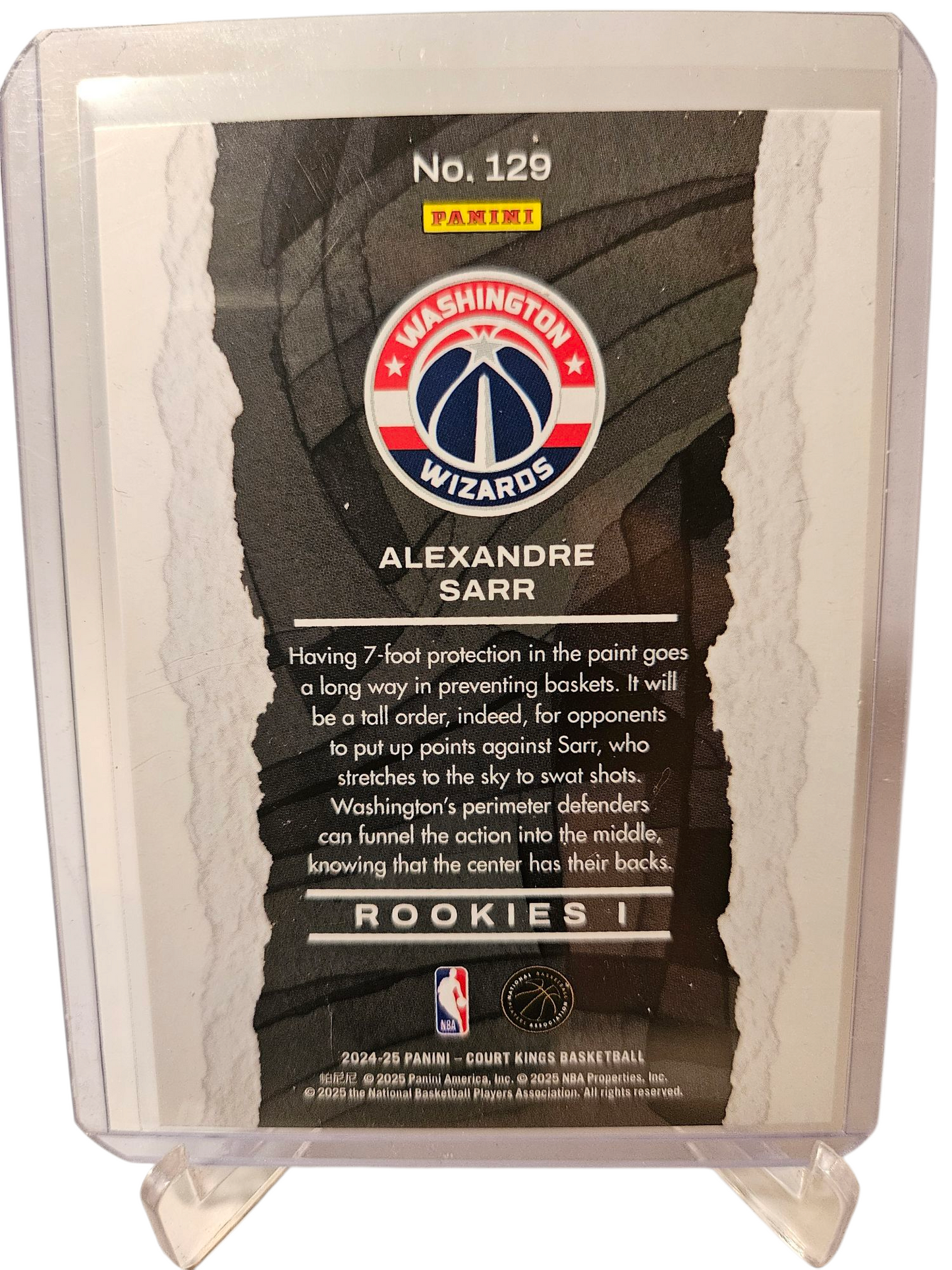 2024-25 Panini Court Kings #120 Alexandre Sarr Rookie Card Rookies I