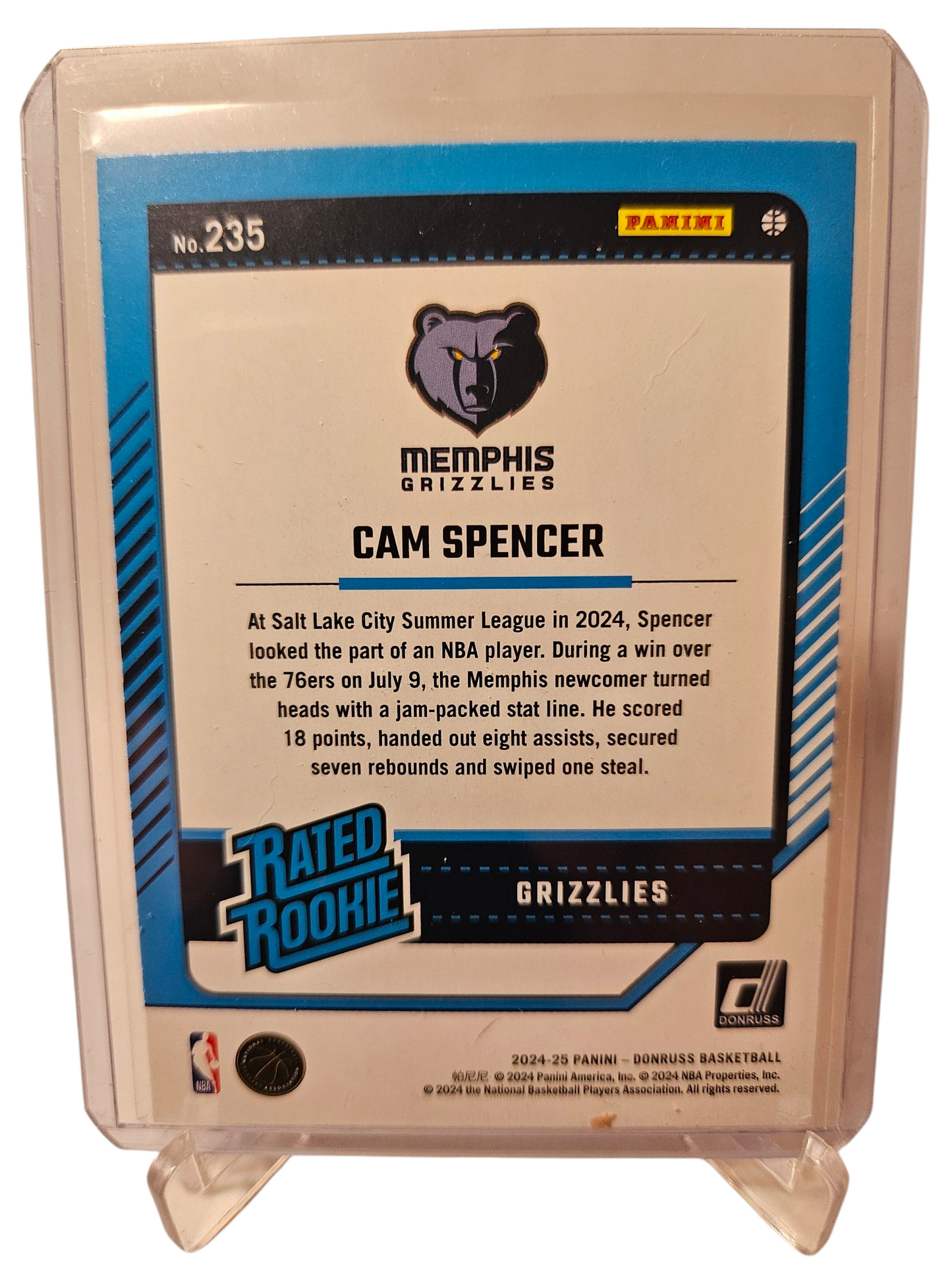 2024-25 Panini Donruss #235 Cam Spencer Rookie Card Red