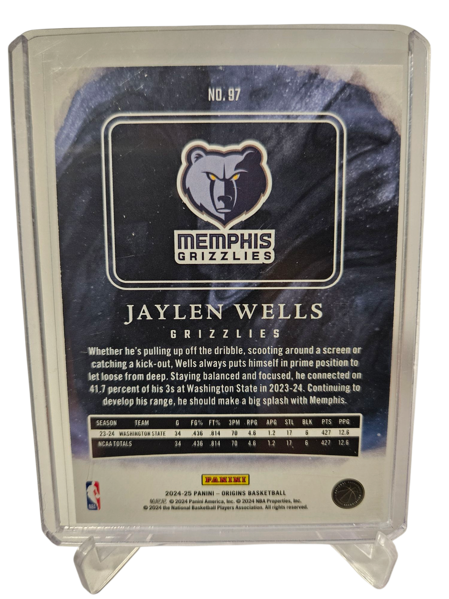 2024-25 Panini Origins #97 Jaylen Wells Rookie Card