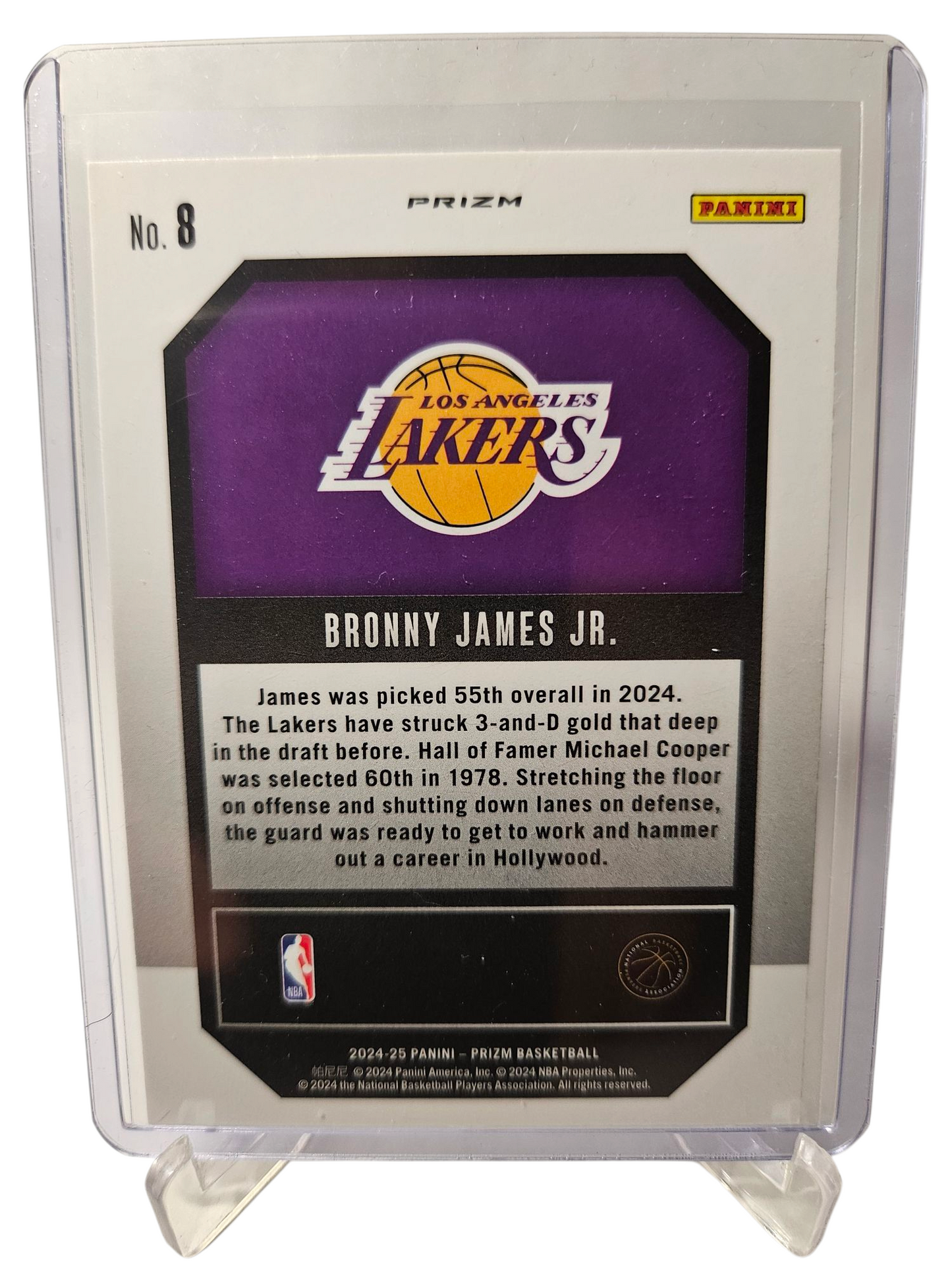 2024-25 Panini Prizm #8 Bronny James JR Rookie Card Emergent Silver Prizm