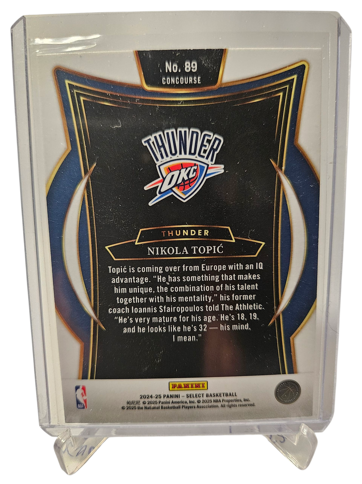 2024-25 Panini Select #89 Nikola Topic Rookie Card