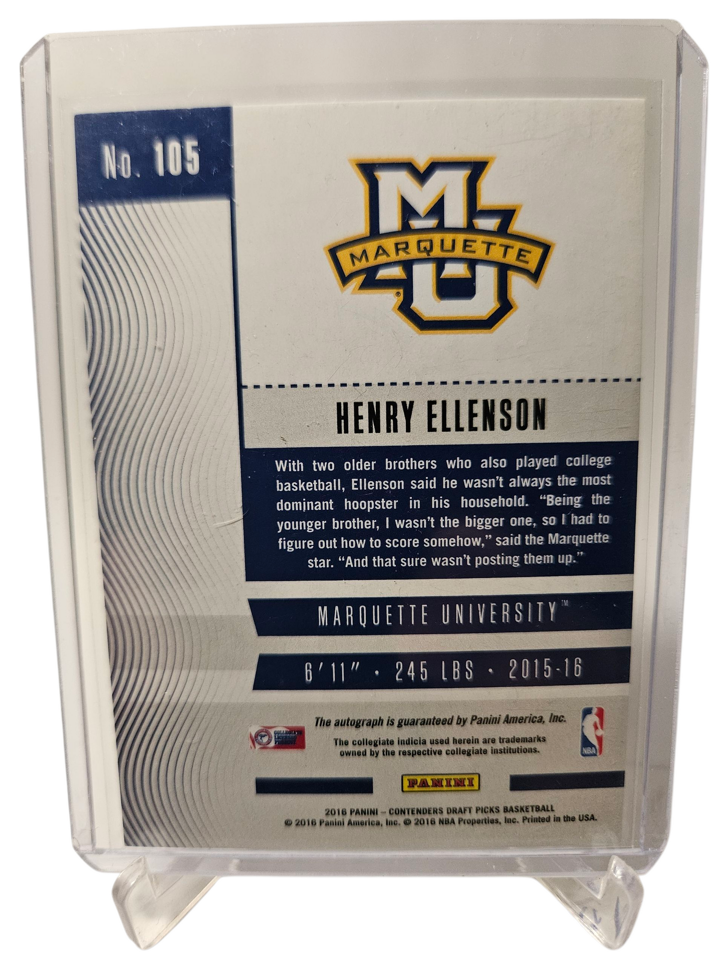 2015-16 Panini Contenders Draft Picks #105 Henry Ellenson Draft Ticket Autograph 13/99