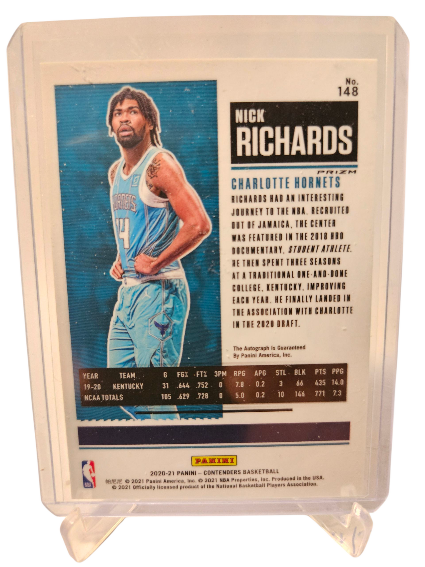 2020-21 Panini Contenders #148 Nick Richards Rookie Ticket Autograph Silver