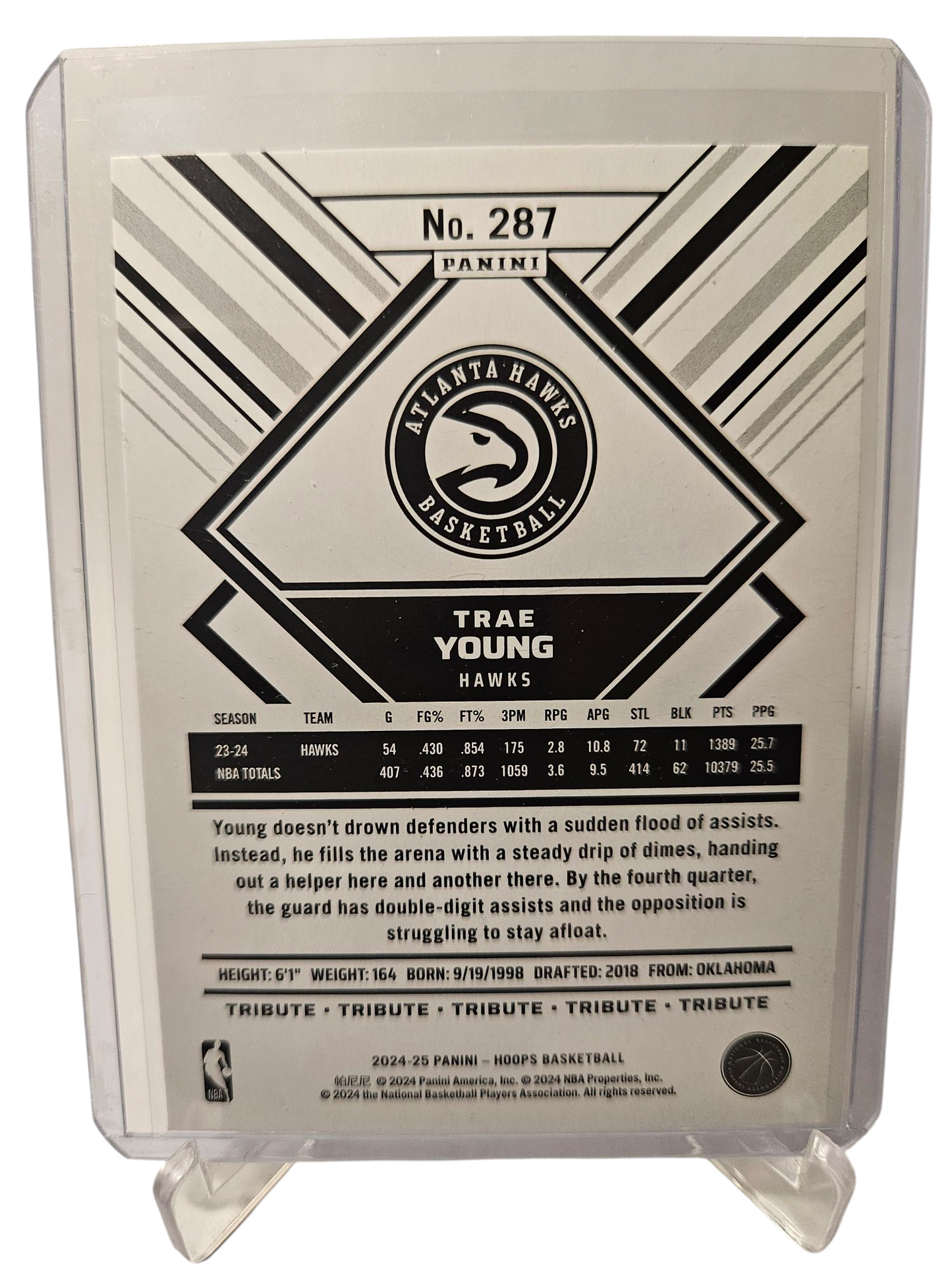 2024-25 Panini Hoops #287 Trae Young Hoops Tribute