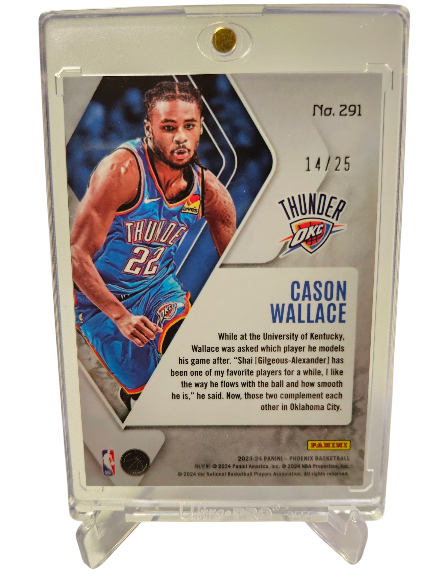 2023-24 Panini Phoenix #291 Cason Wallace Rookie Card Scope 14/25