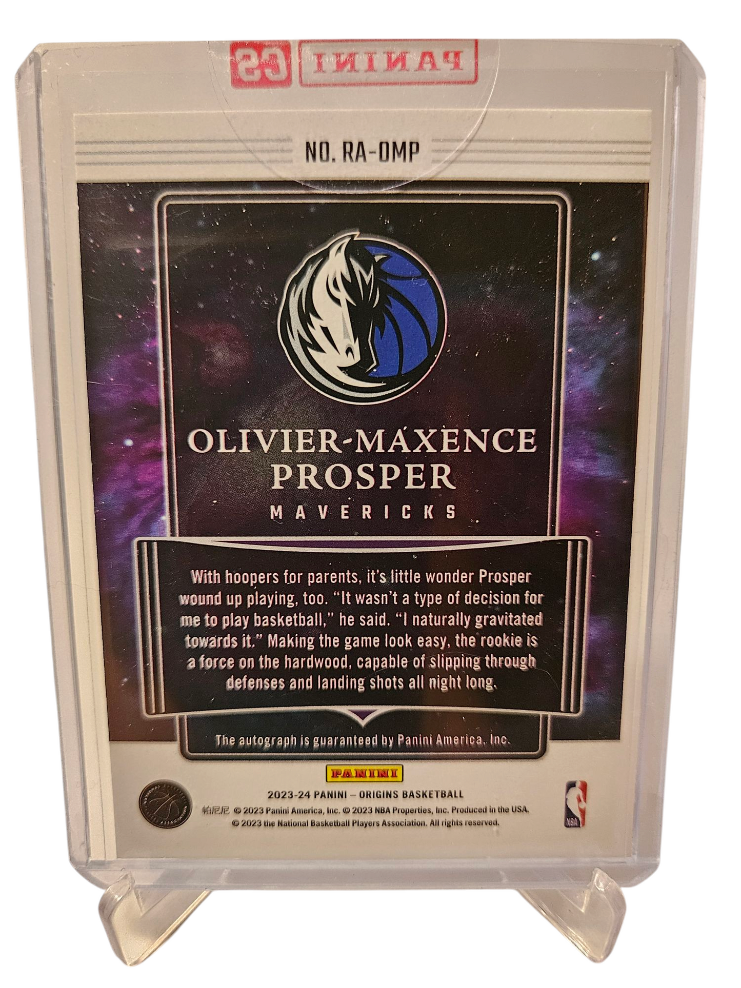 2023-24 Panini Origins #RA-OMP Oliver-Maxence Prosper Rookie On Card Autograph