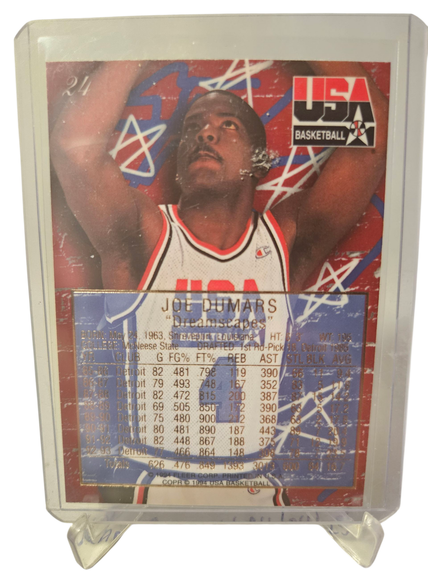 1994 Flair #24 Joe Dumars USA Basketball Dreamscapes