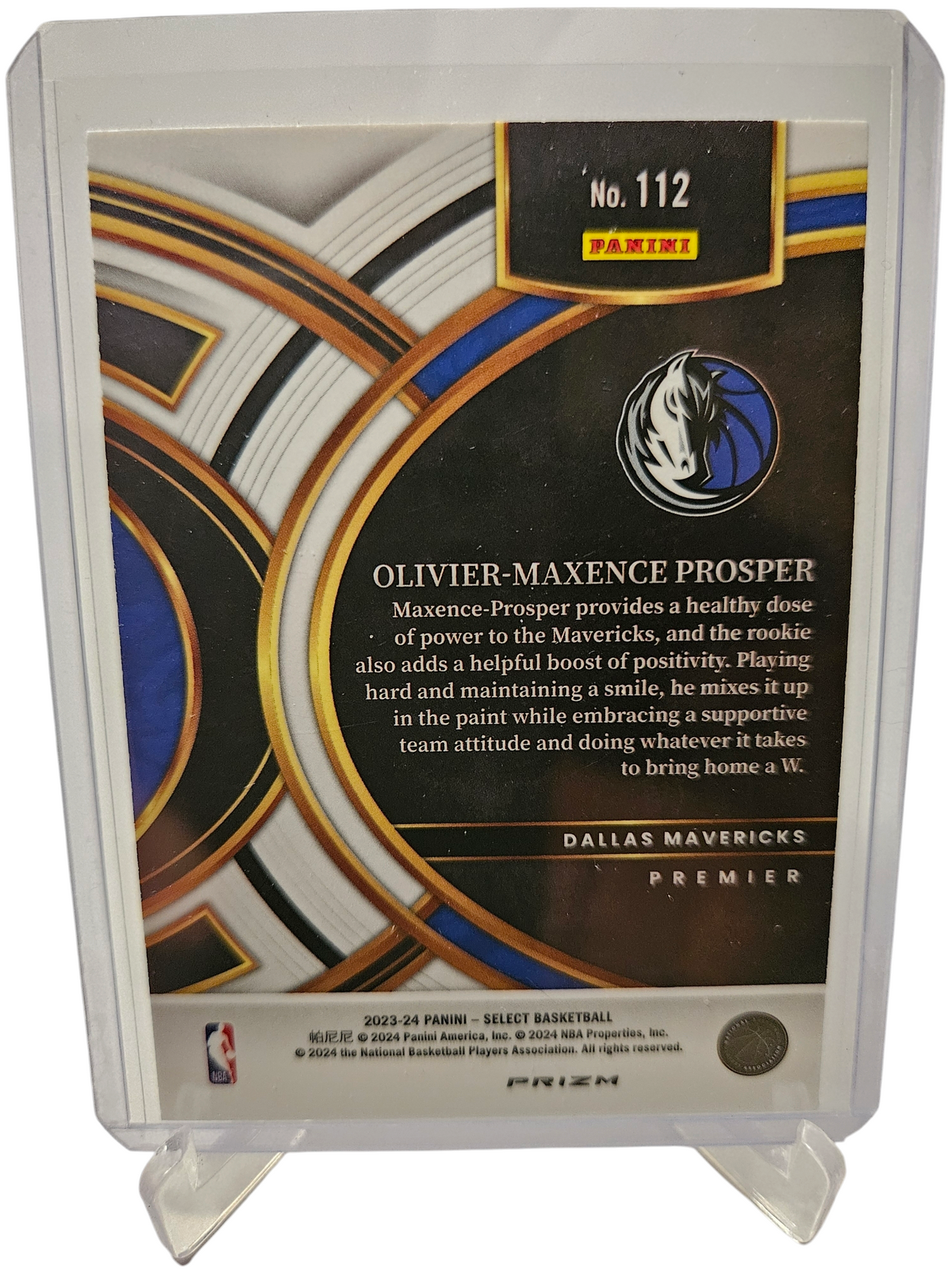 2023-24 Panini Select #112 Oliver-Maxence Prosper Rookie Card Premier Level Red Wave Prizm