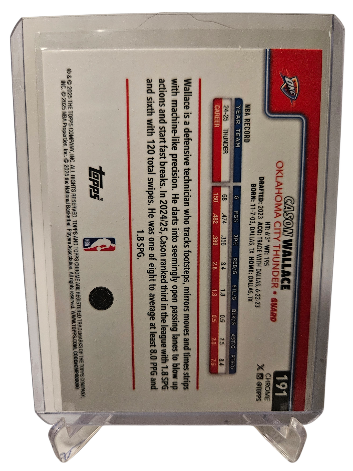 2025 Topps Chrome #191 Cason Wallace Hyper Refractor