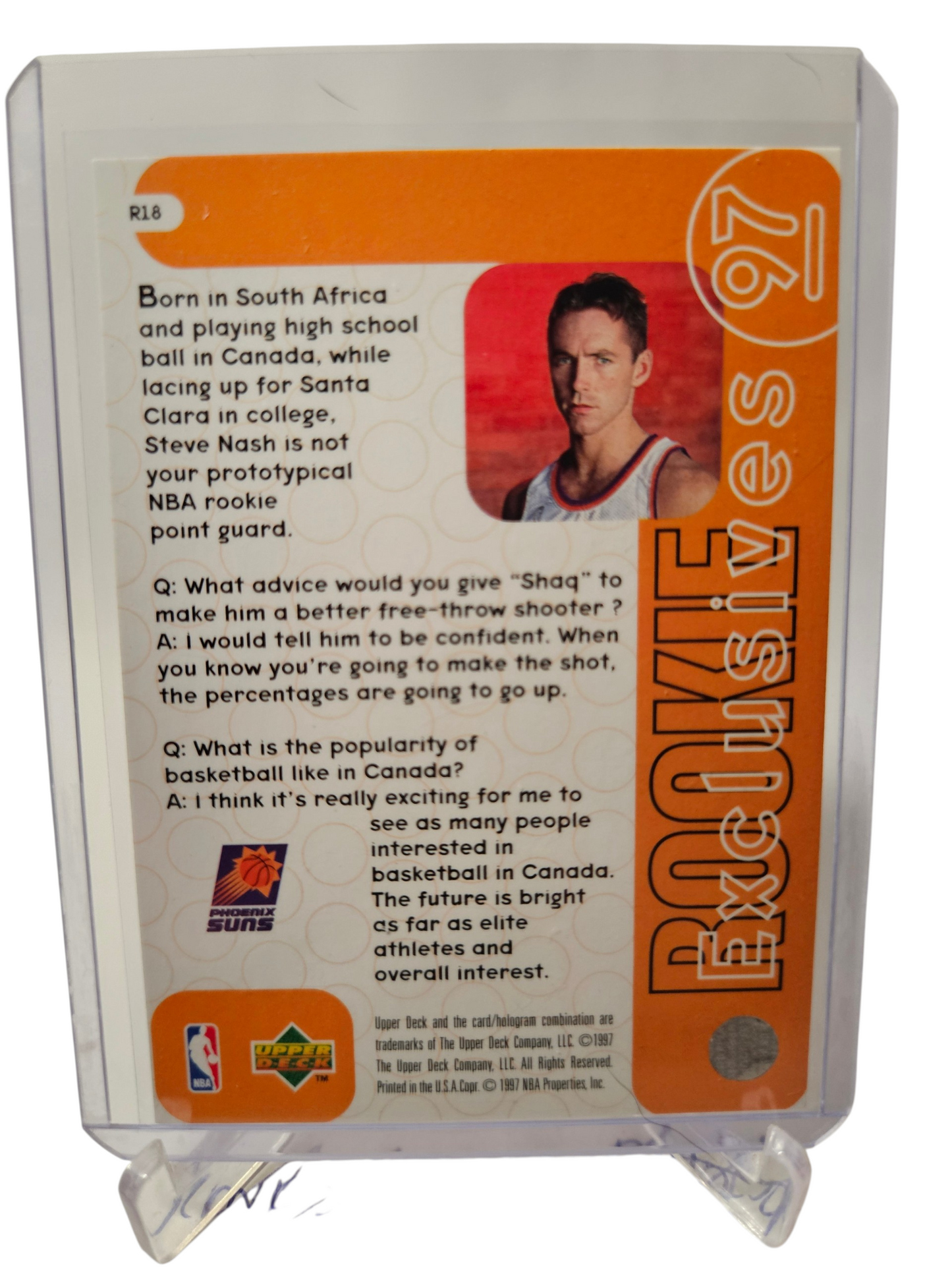 1996 Upperdeck #R18 Steve Nash Rookie Card