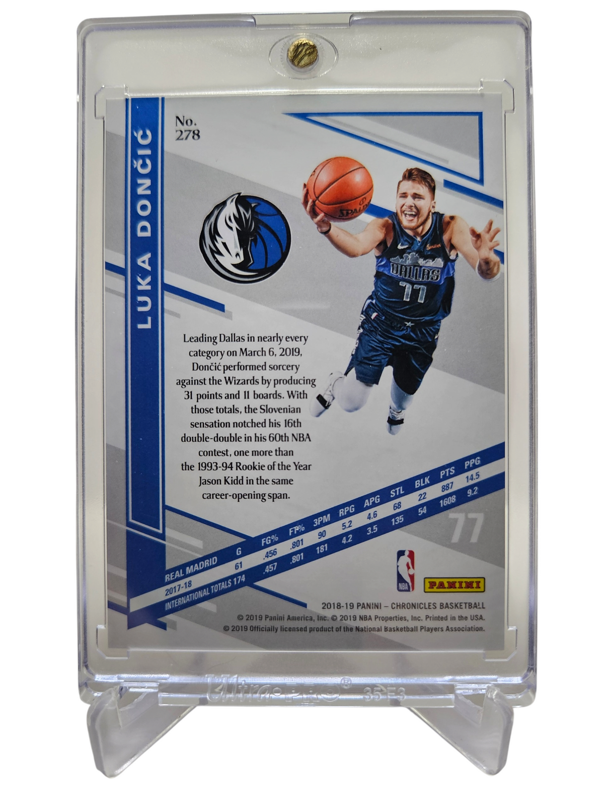 2018-19 Panini Donruss Elite #278 Luka Doncic Rookie Card
