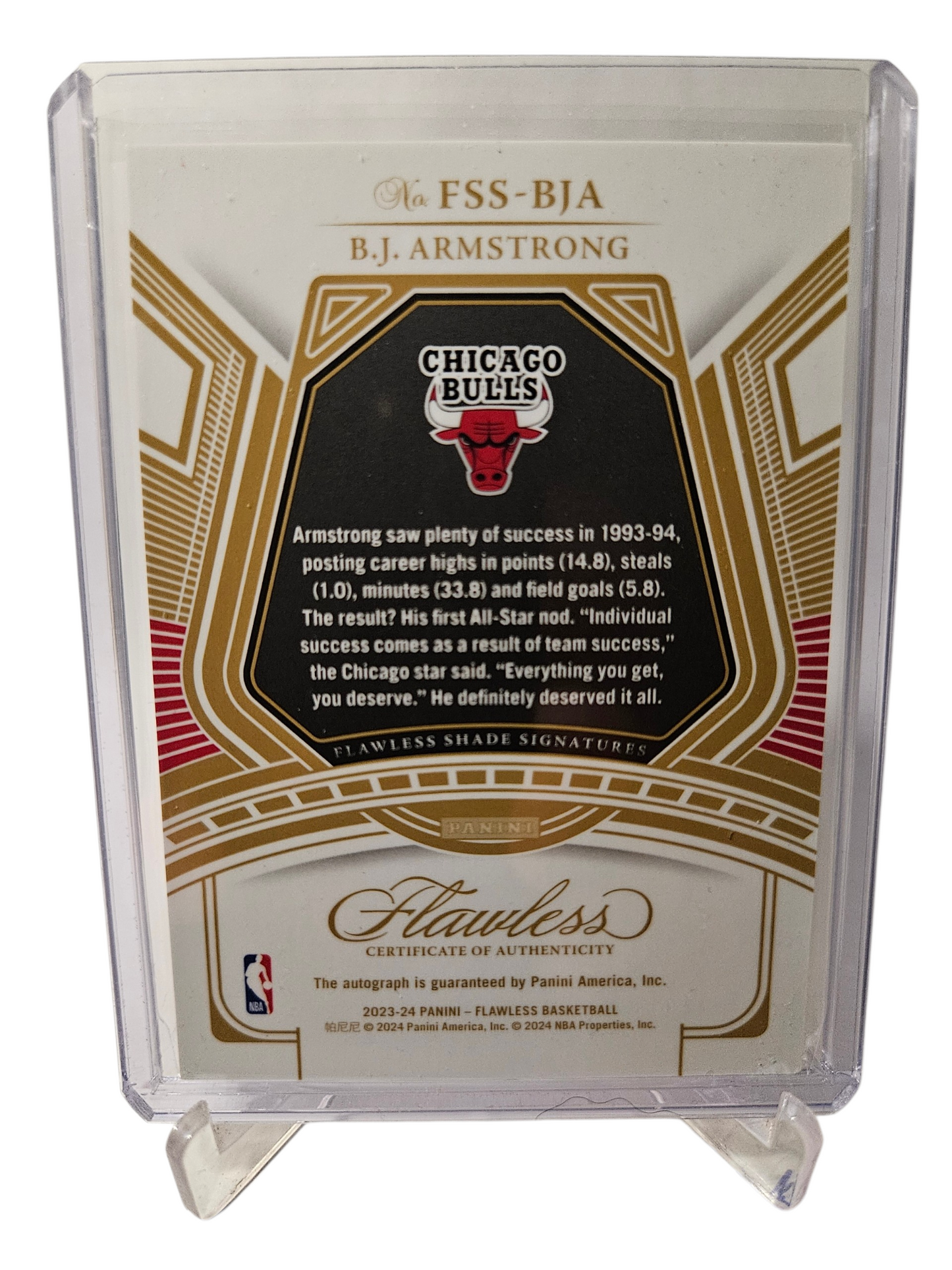 2023-24 Panini Flawless #FSS-BJA BJ Armstrong Flawless Shade Signatures on card Autograph 13/15