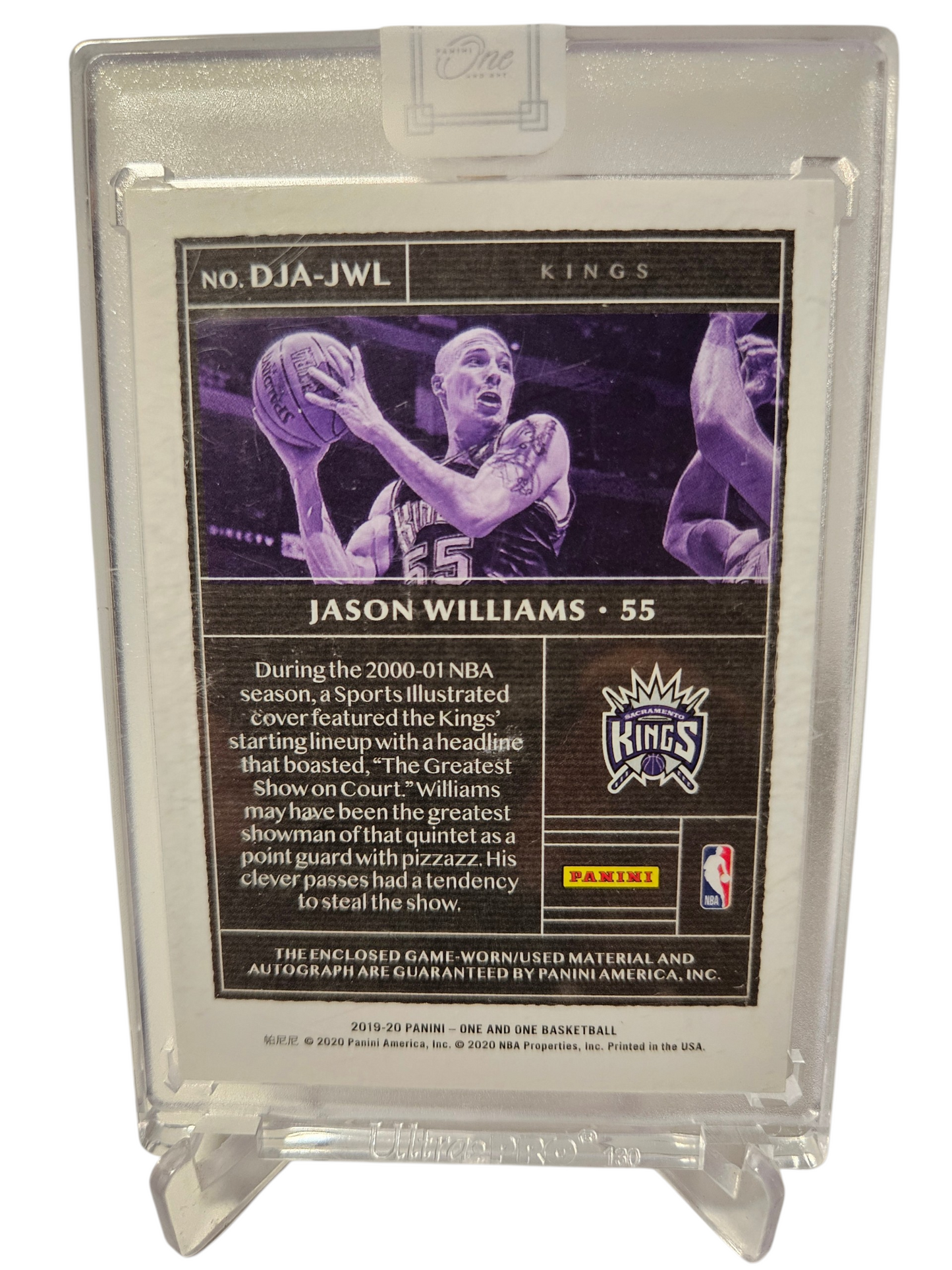 2019-20 Panini One And One #DJA-JWL Jason Williams (White Chocolate) Game Worn Patch On Card Autograph 23/49