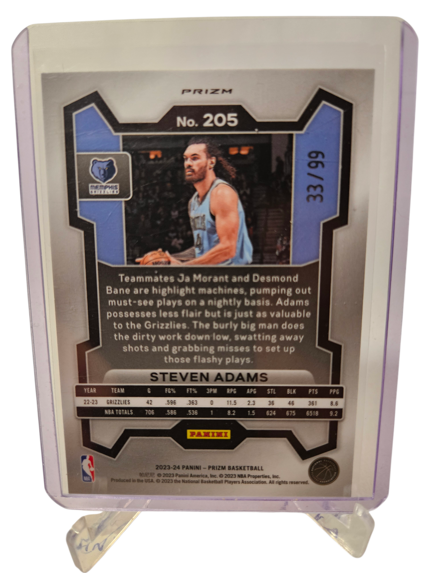 2023-24 Panini Prizm #205 Steven Adams Purple Prizm 33/99