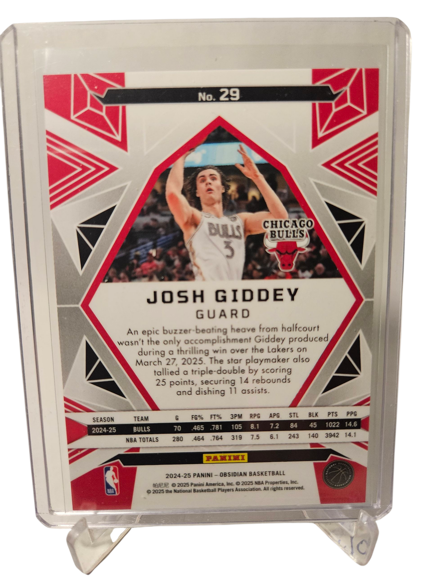 2024-25 Panini Obsidian #29 Josh Giddey SP