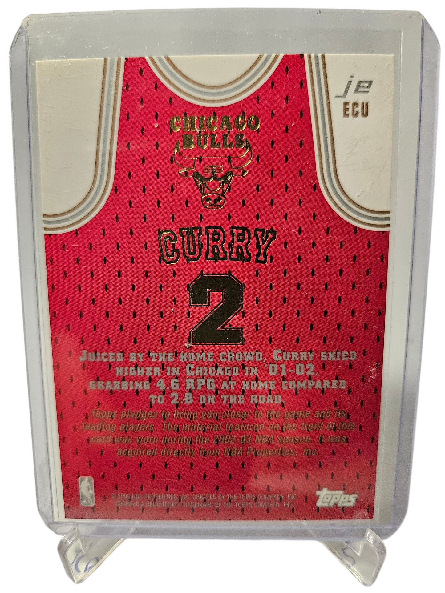 2003 Topps #JE-ECU Eddy Curry Jersey Edition Game Worn Patch Refractor
