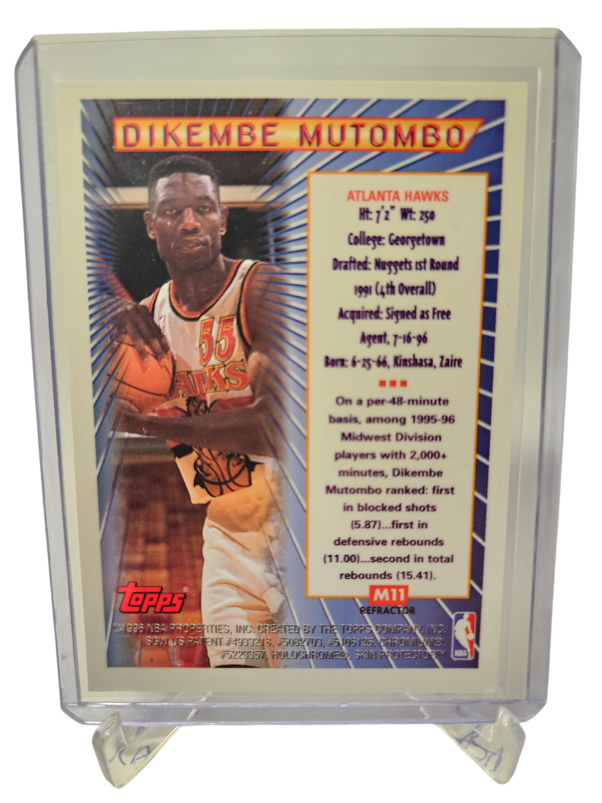 1996 Topps Finest #M11 Dikembe Mutombo Refractor