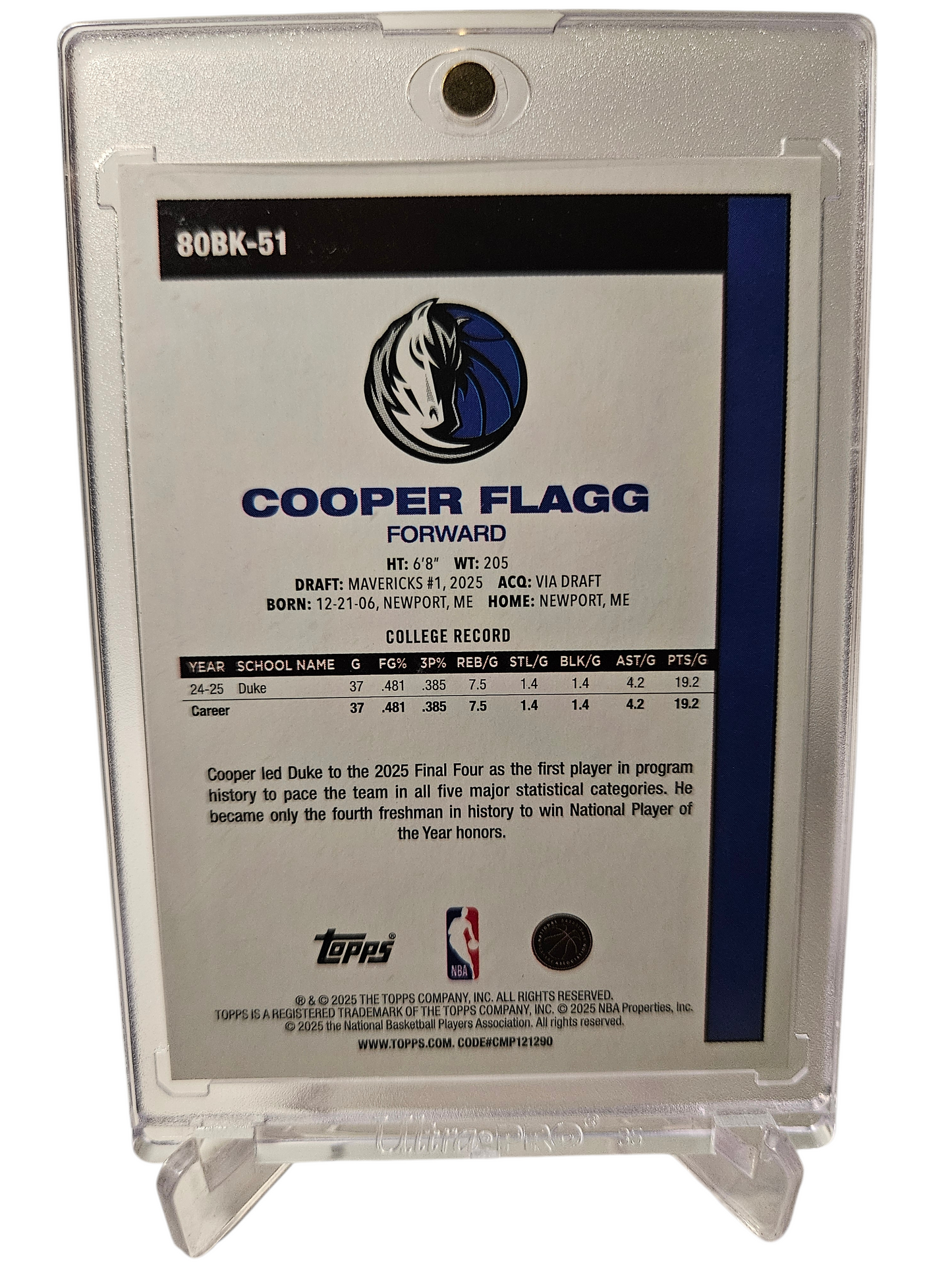 2025 Topps #80BK-51 Cooper Flag Rookie Card 45th Anniversary