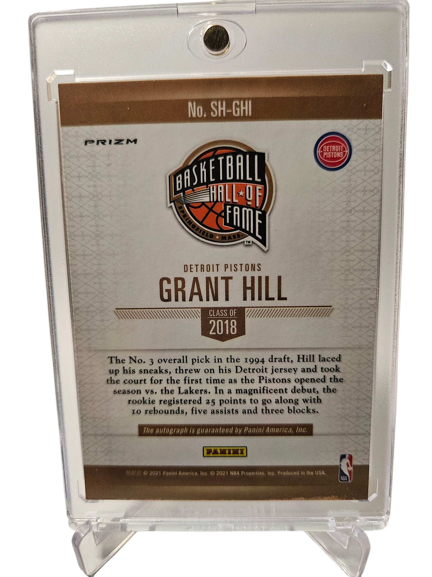 2023-24 Panini #SH-GHI Grant Hill Basketball Hall Of Fame Silver Prizm On Card Autograph
