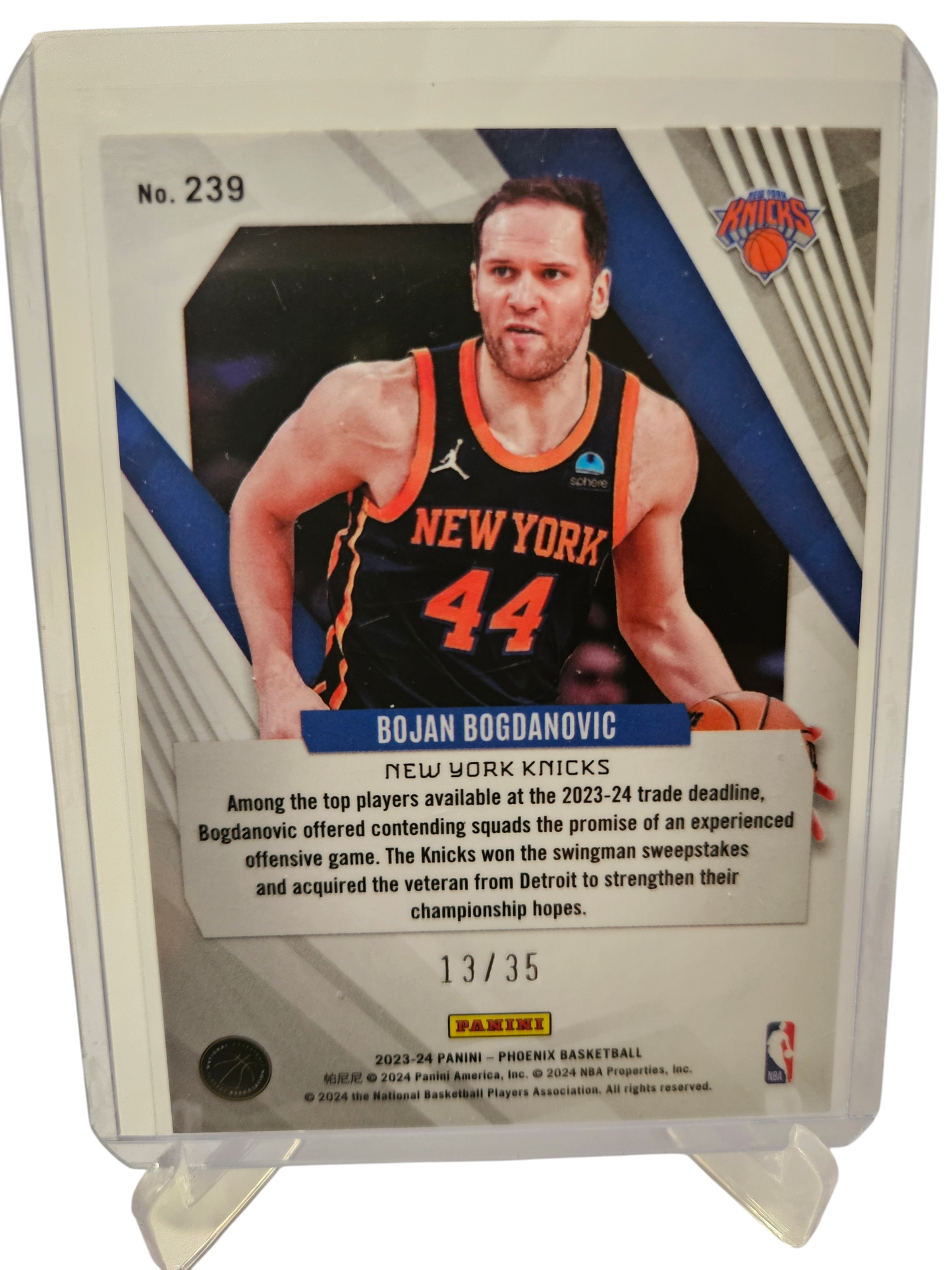 2023-24 Panini Phoenix #239 Bojan Bogdanovic Purple Scope 13/35