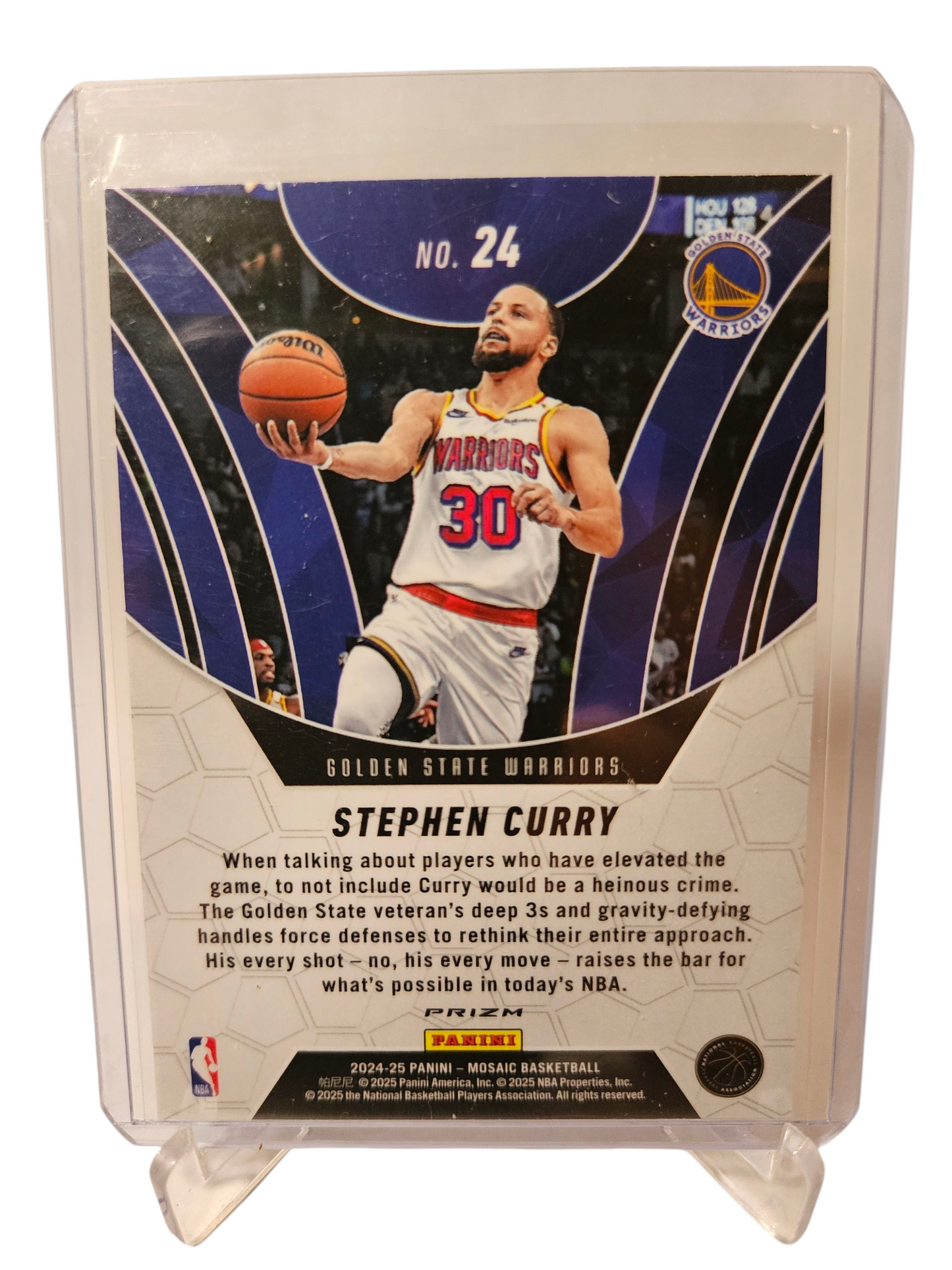 2024-25 Panini Mosaic #24 Stephen Curry Elevate Green Mosaic Prizm