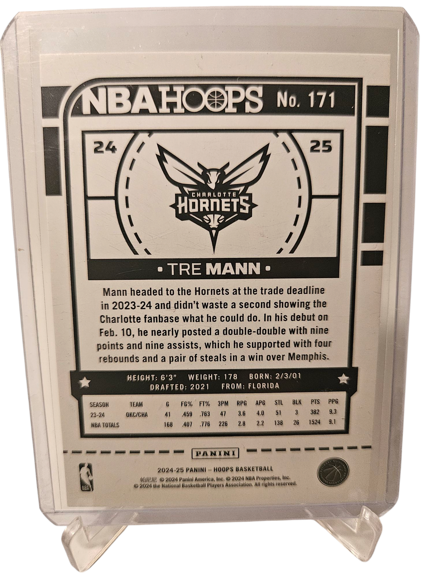 2024-25 Panini Hoops #39 Tre Mann Green Holo 44/99