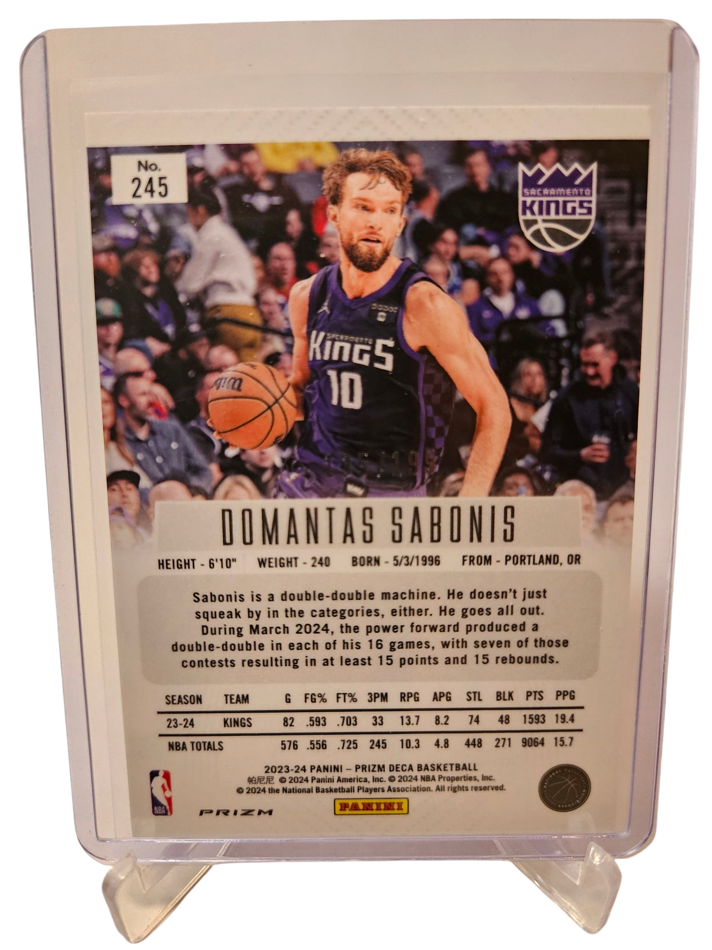 2023-24 Panini Prizm Deca #245 Domantas Sabonis Red Prizm 135/199