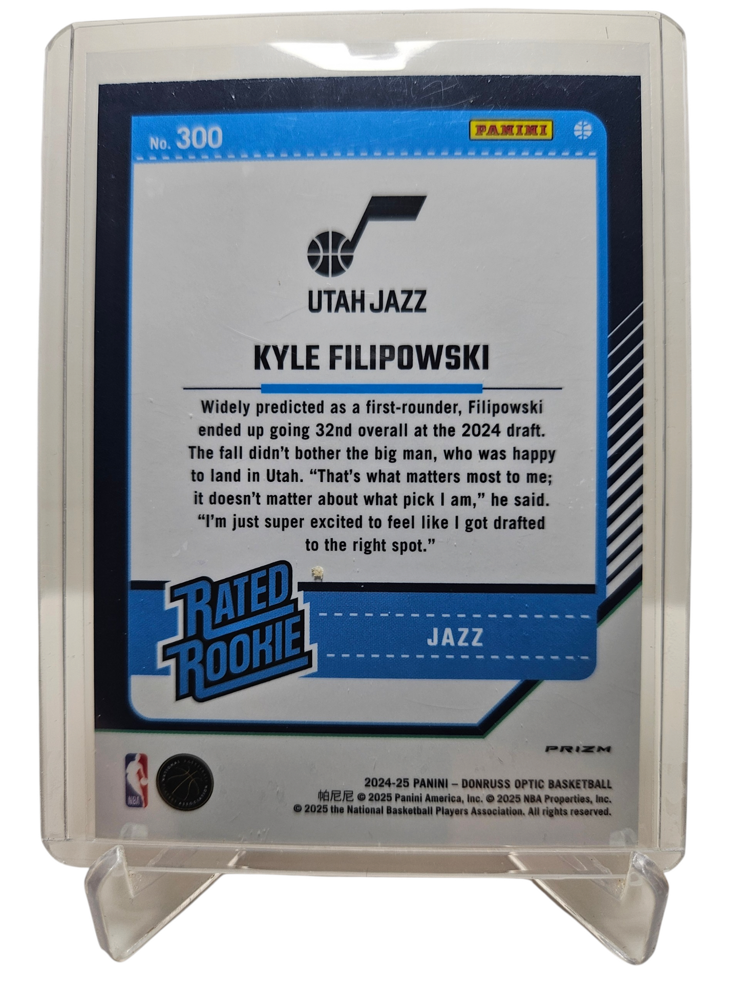 2024-25 Panini Donruss Optic (Sparkle Pack) #300 Kyle Filipowski Rated Rookie Red Sparkle Prizm