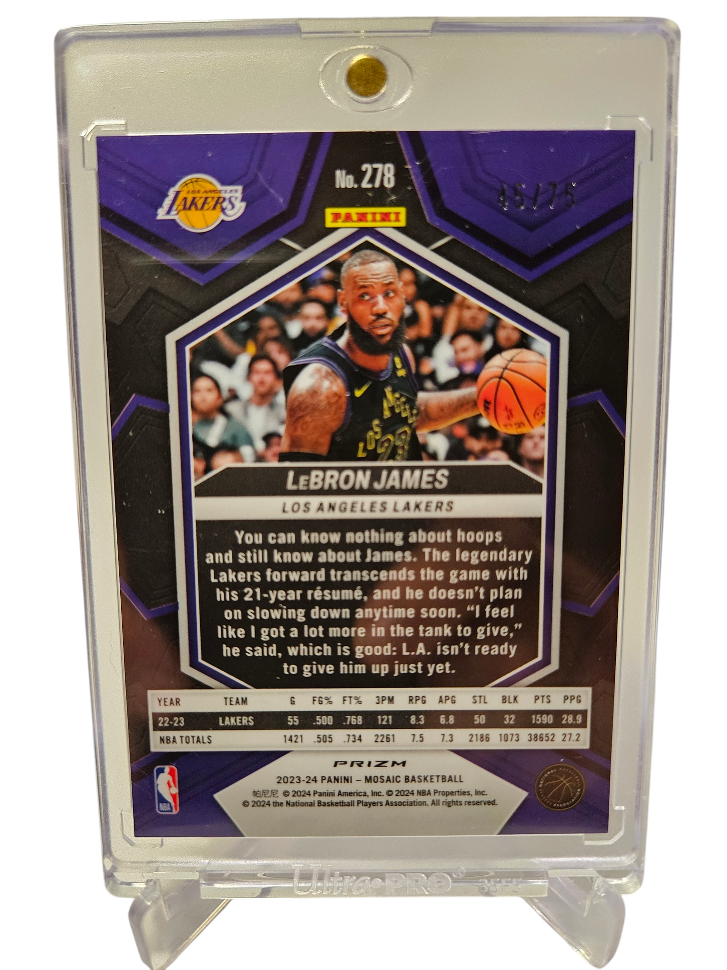 2023-24 Panini Mosaic #278 Lebron James City Edition Red Scope 45/75