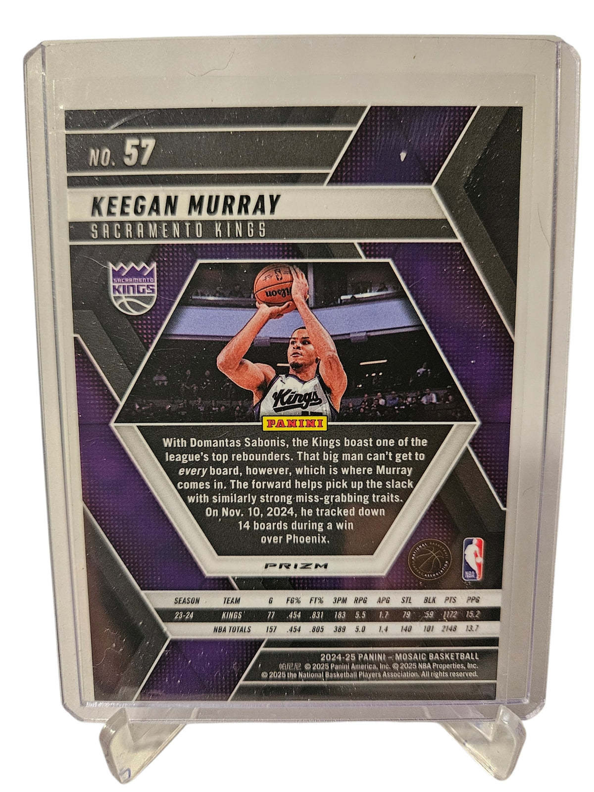 2024-25 Mosaic #57 Keegan Murray Red Mosaic Prizm